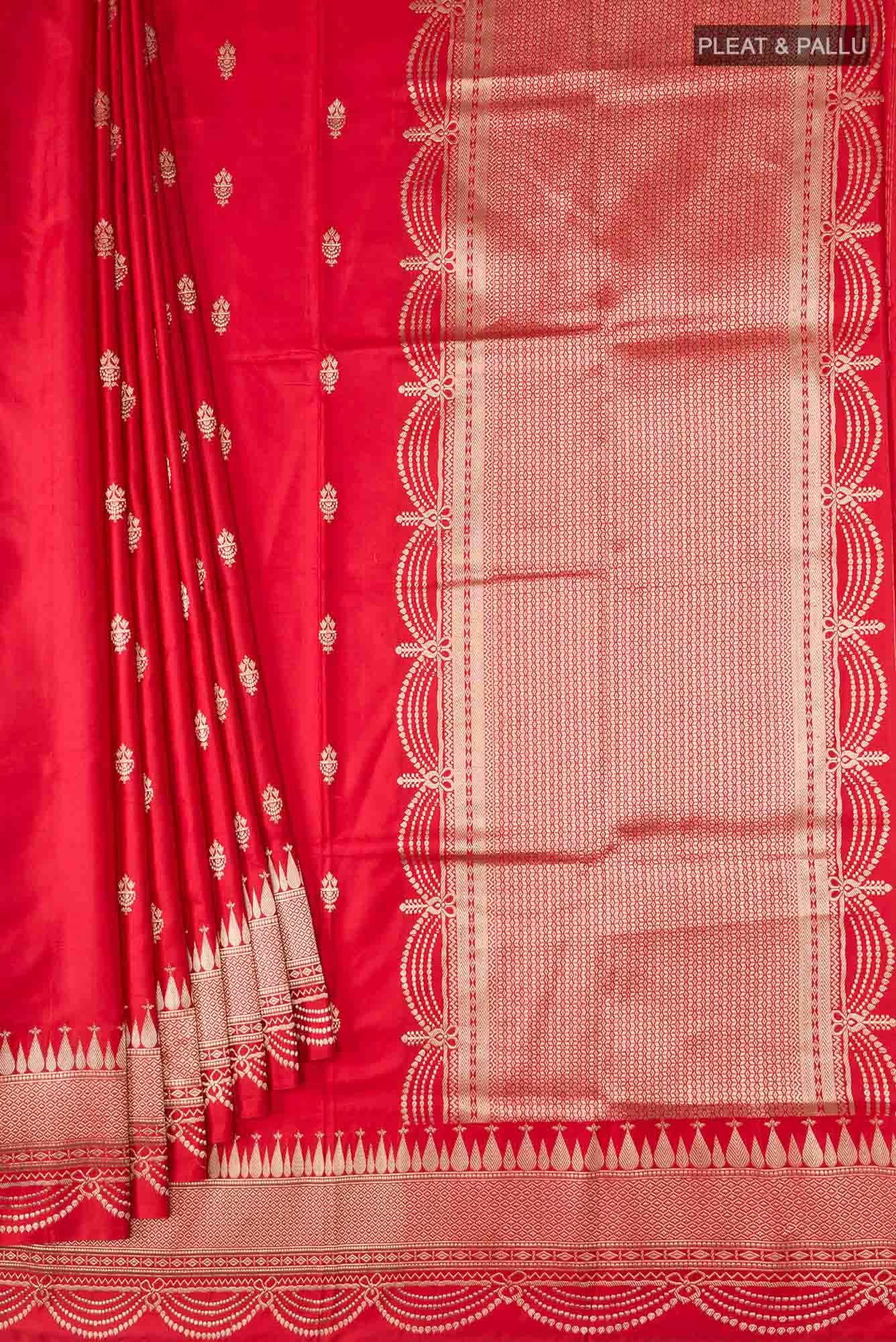 Red Banarasi Katan Silk Saree