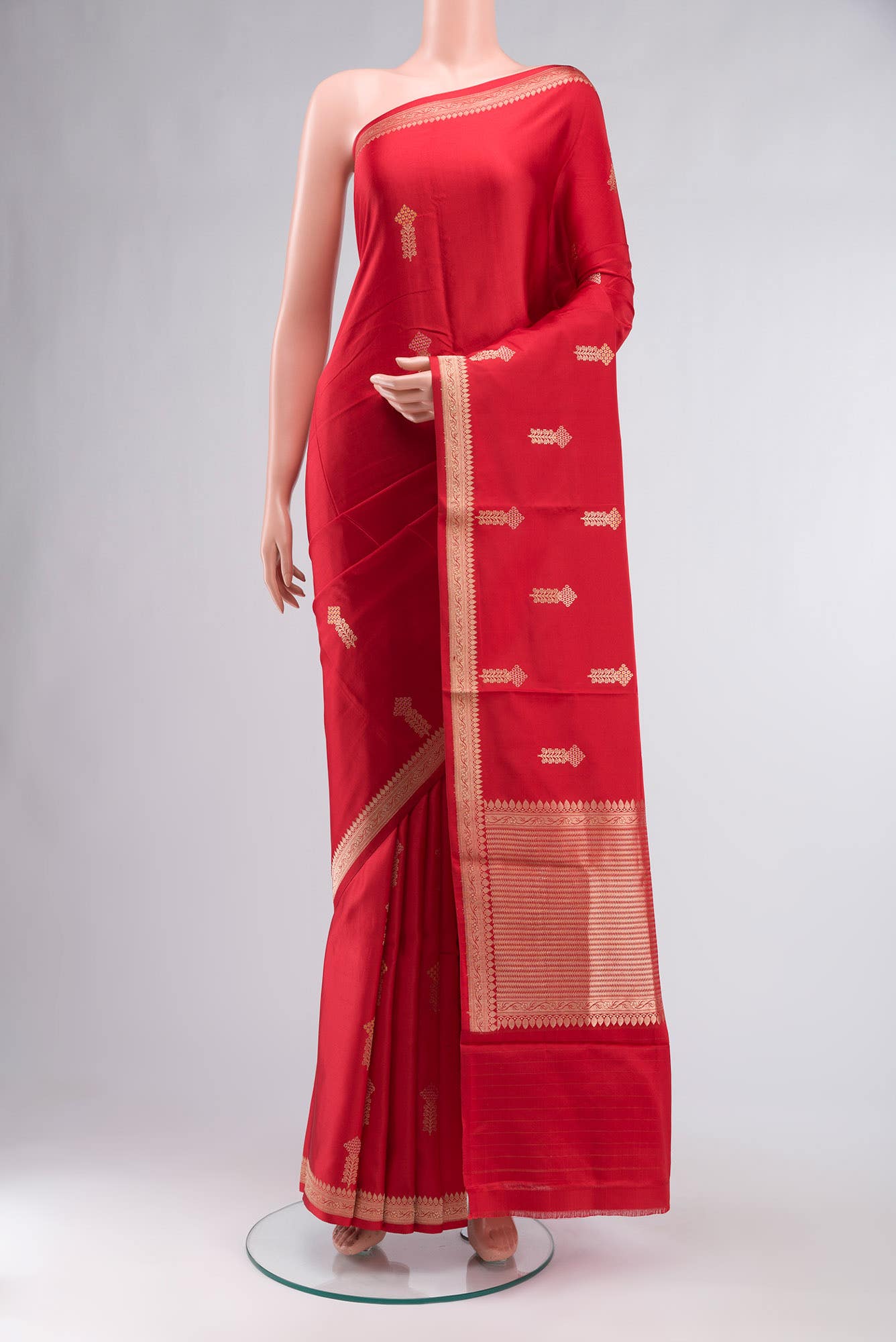 Red Banarasi Katan Silk Saree