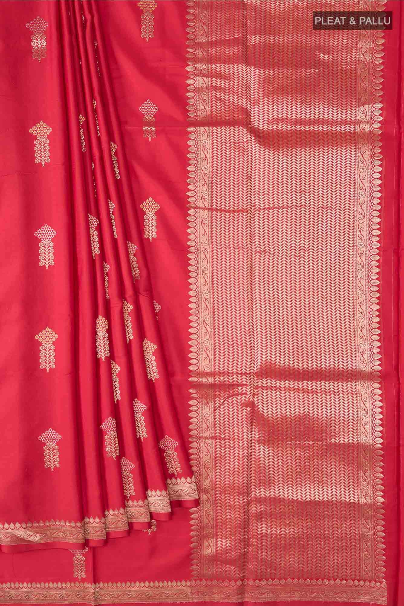 Red Banarasi Katan Silk Saree