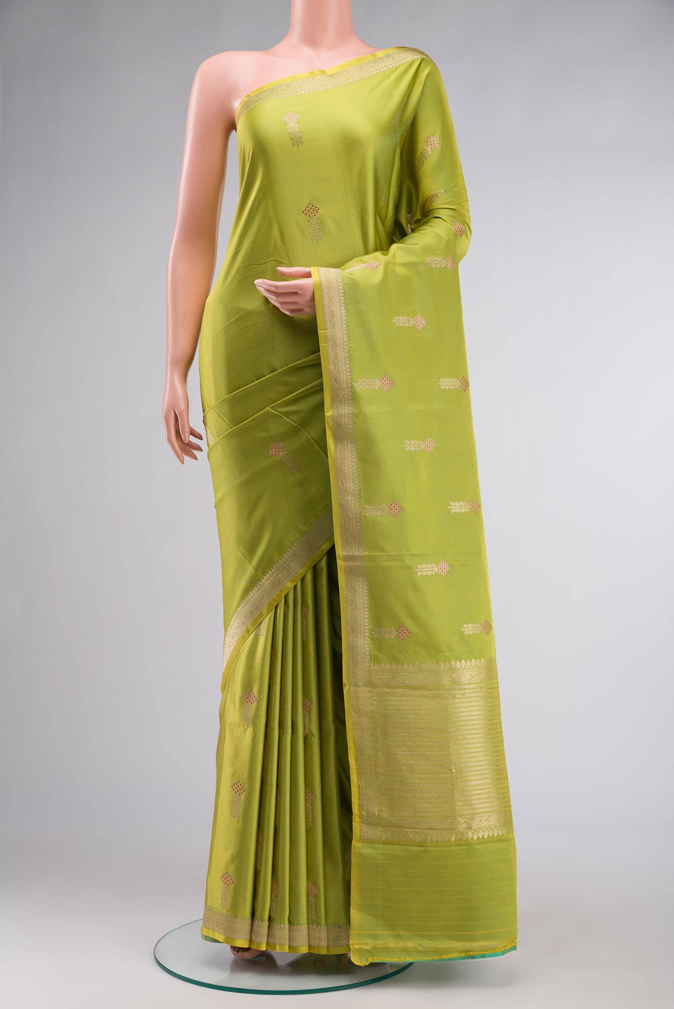 Green Banarasi Katan Silk Saree