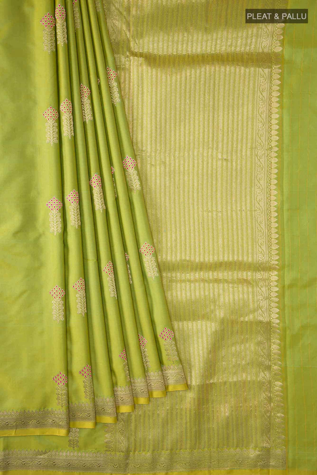 Green Banarasi Katan Silk Saree