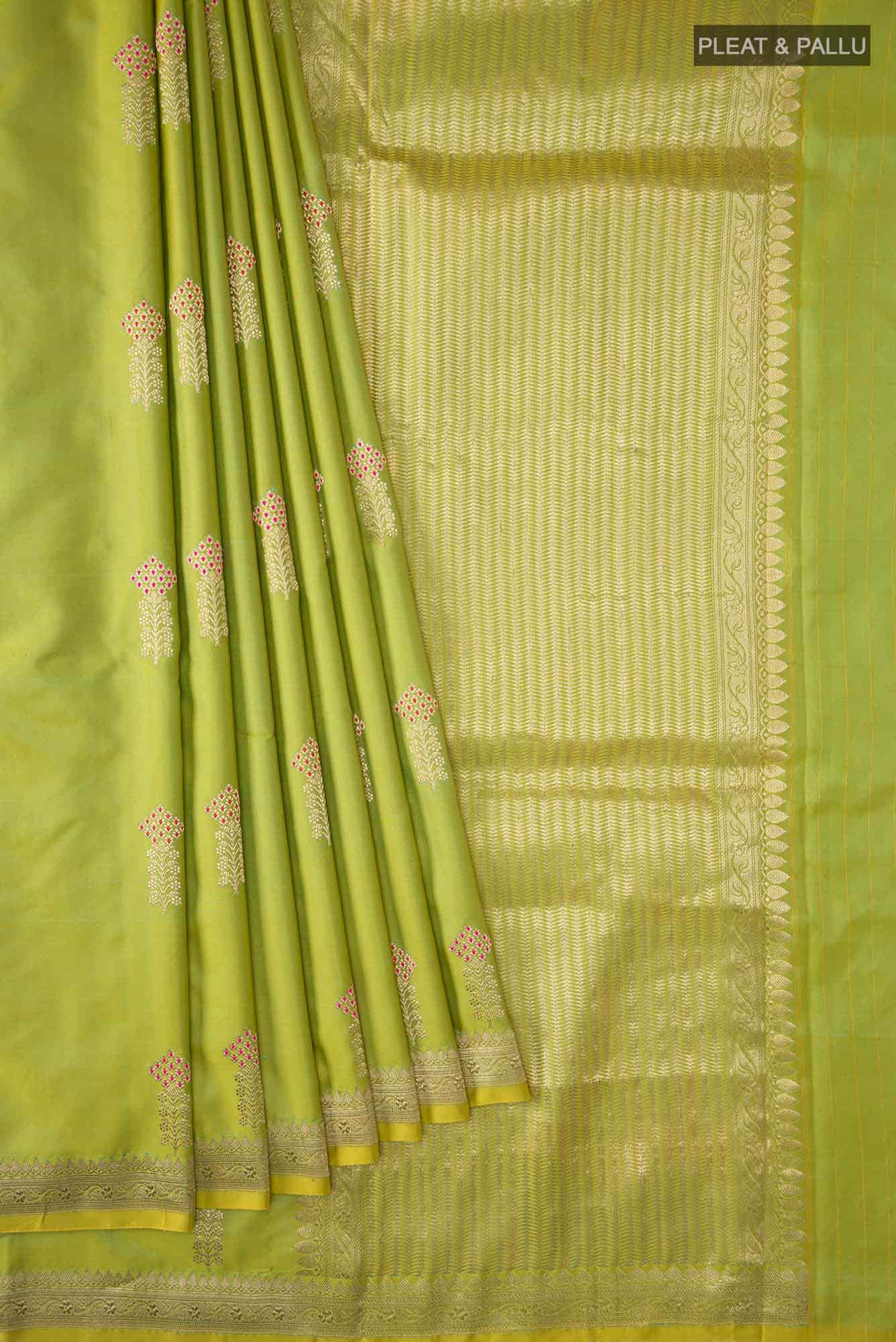 Green Banarasi Katan Silk Saree