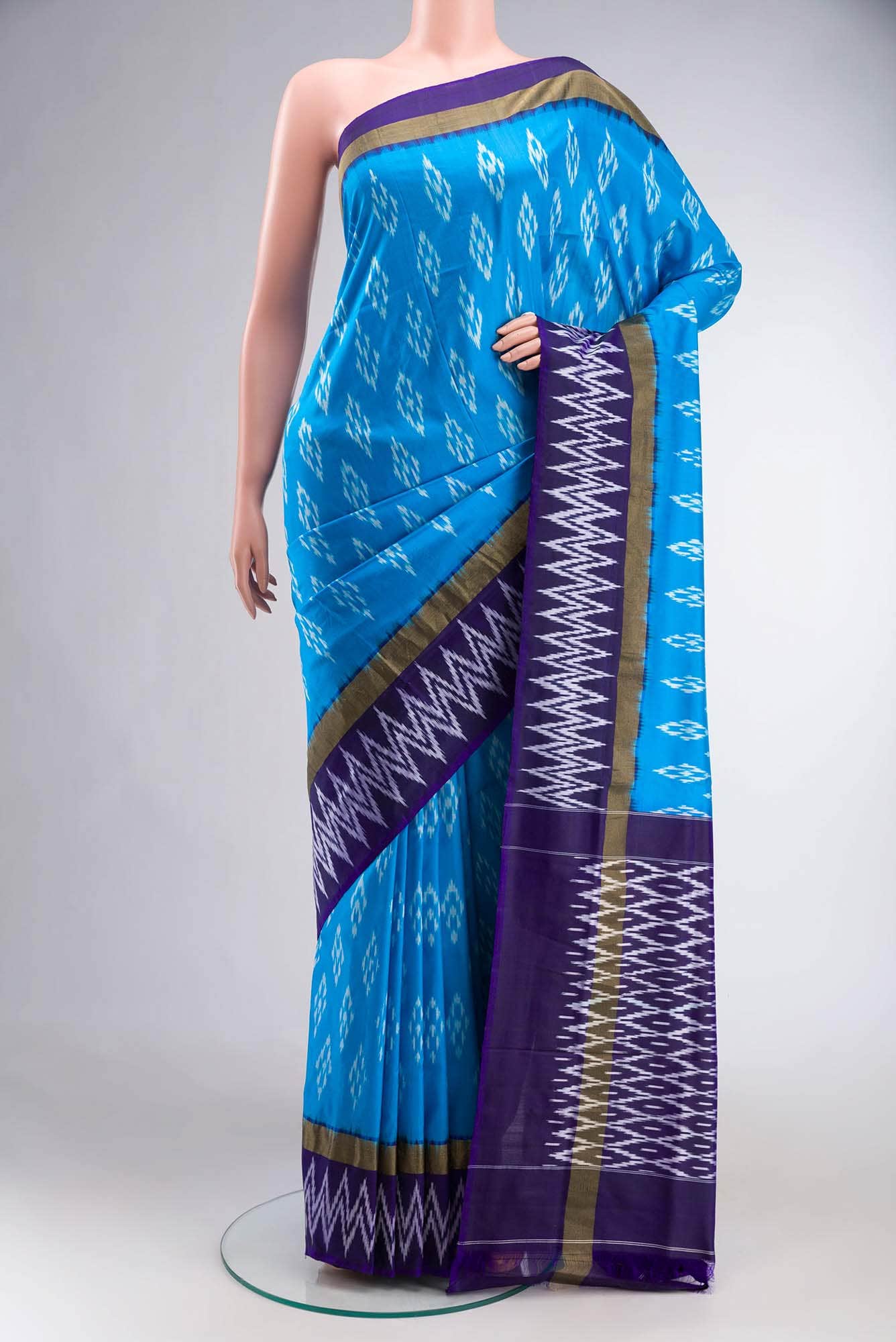 Blue Pochampally Silk Saree