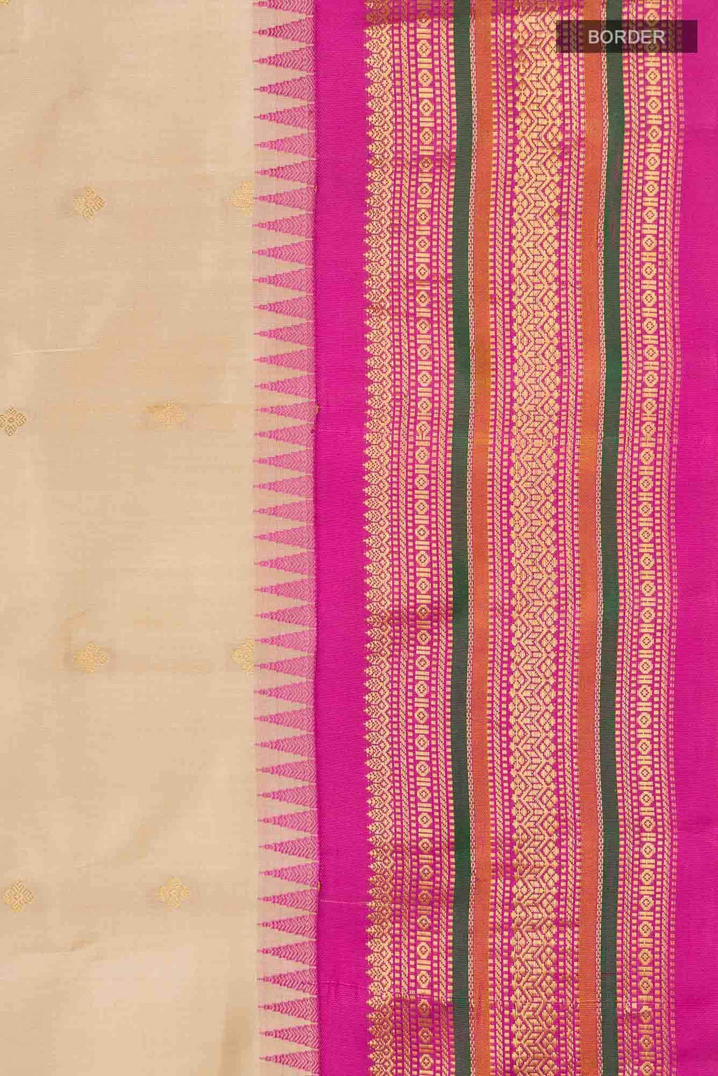 Beige Gadwal Silk Saree