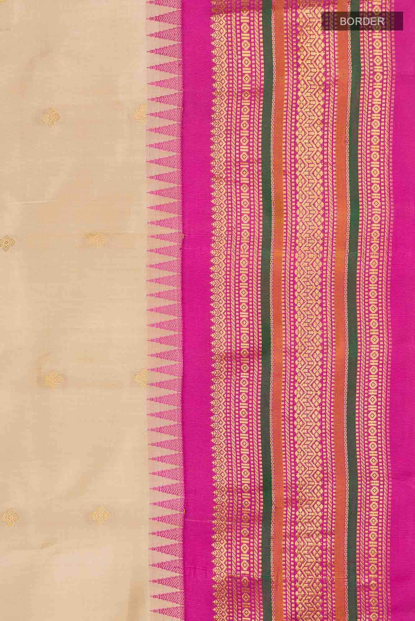 Beige Gadwal Silk Saree