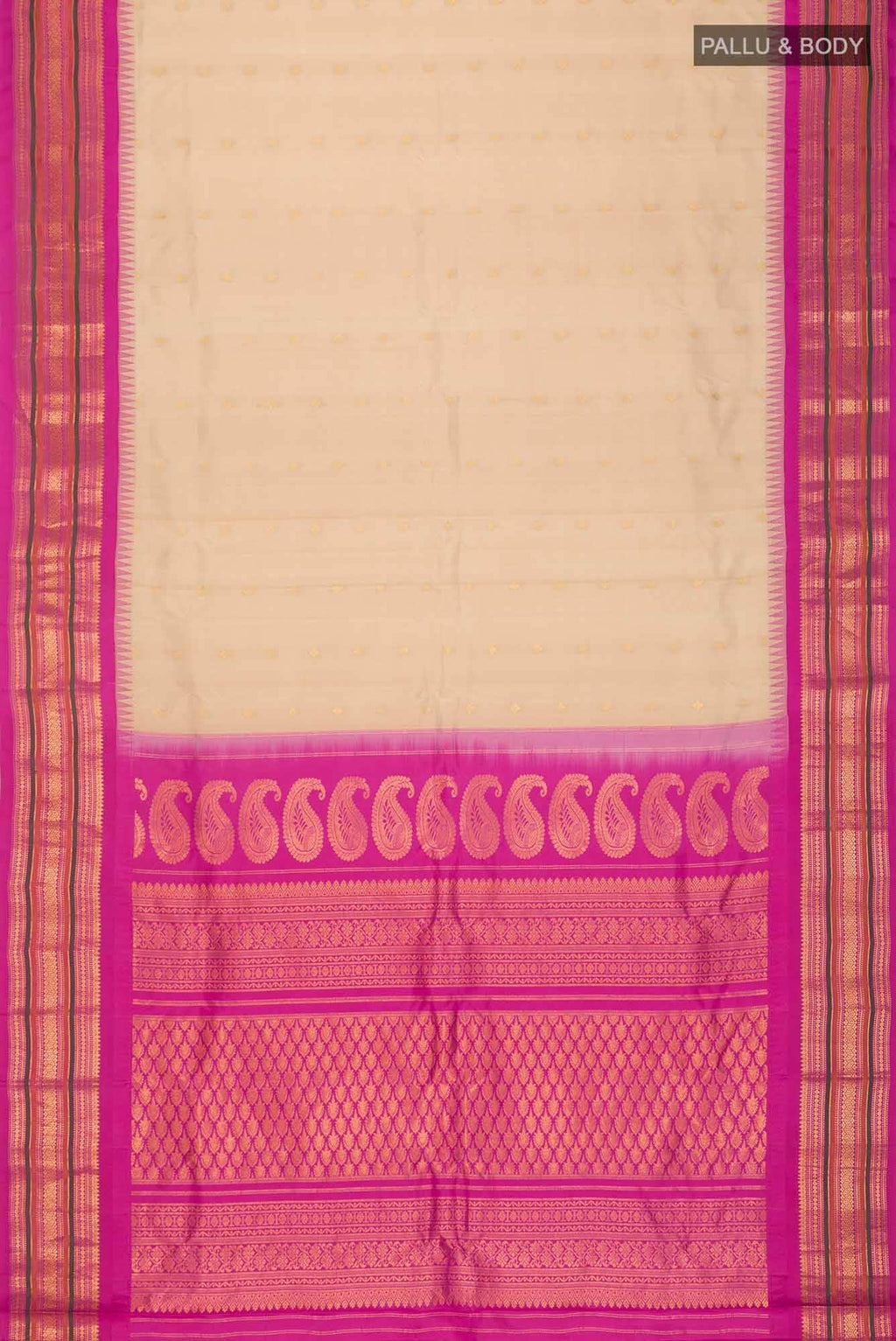 Beige Gadwal Silk Saree