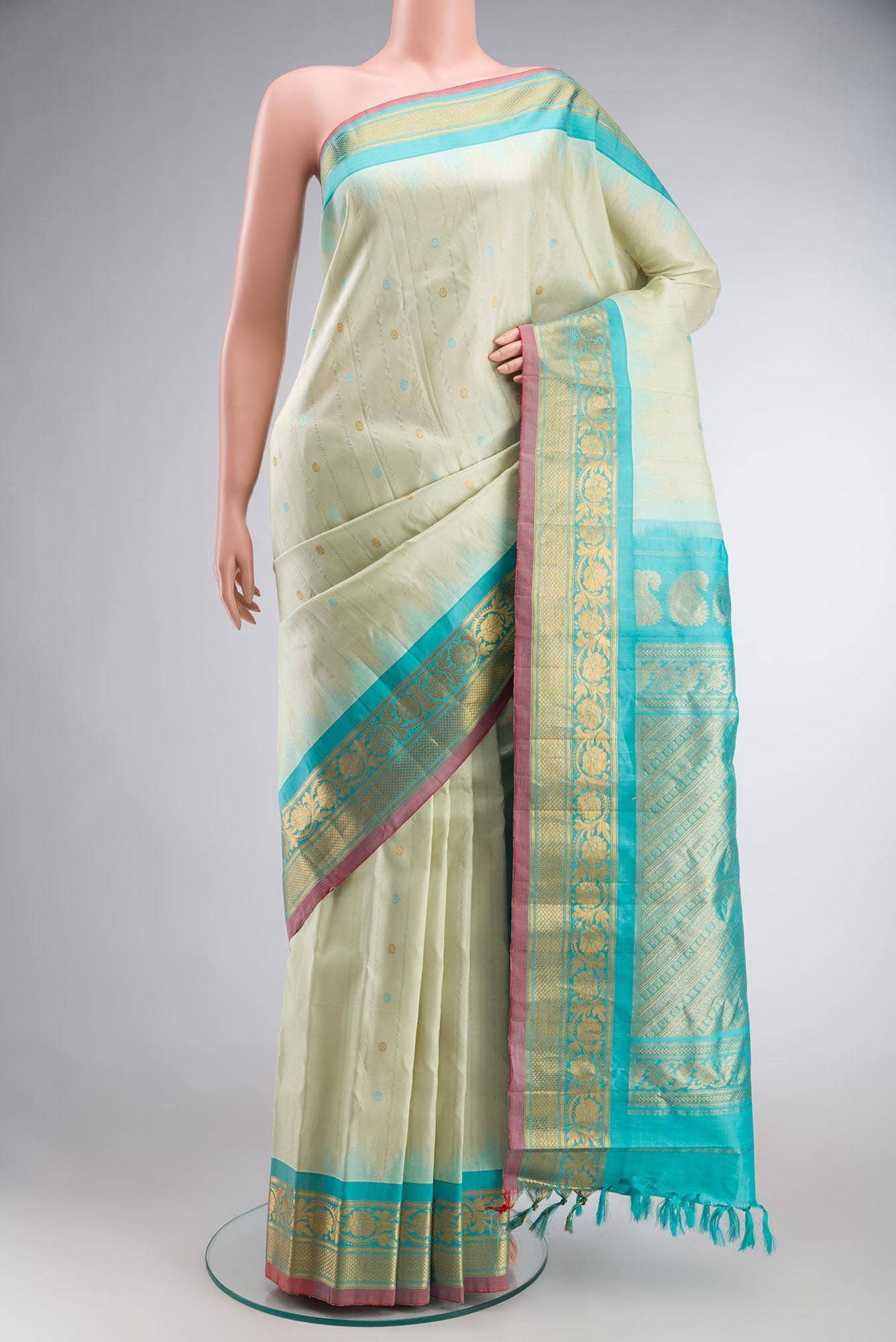 Green Gadwal Silk Saree