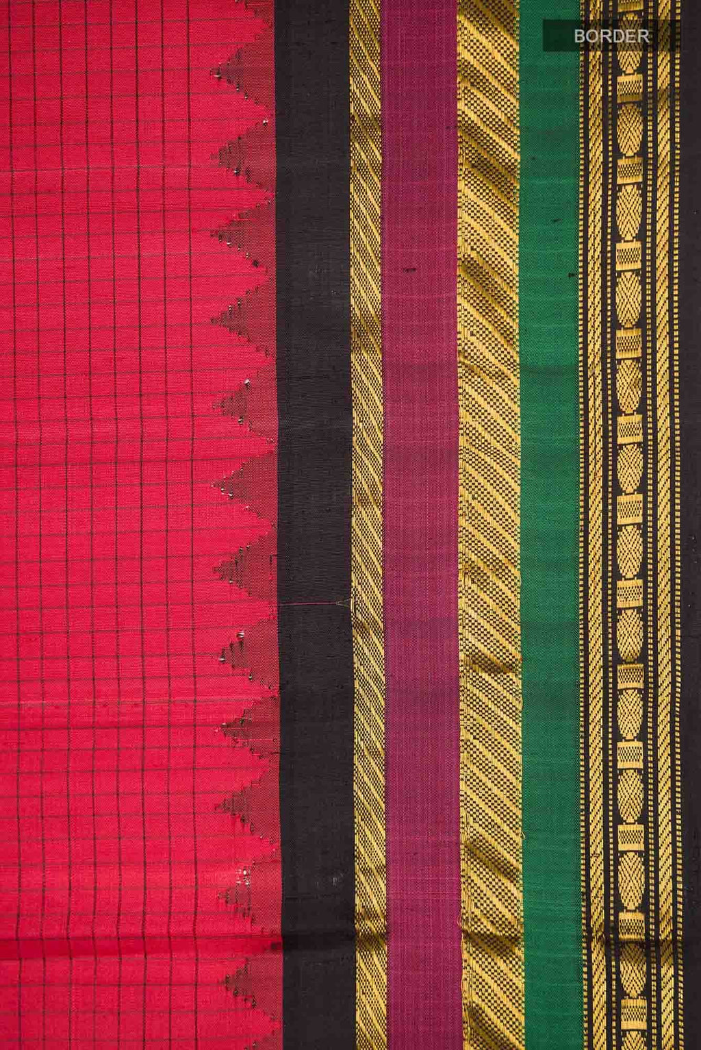 Red Gadwal Silk Saree