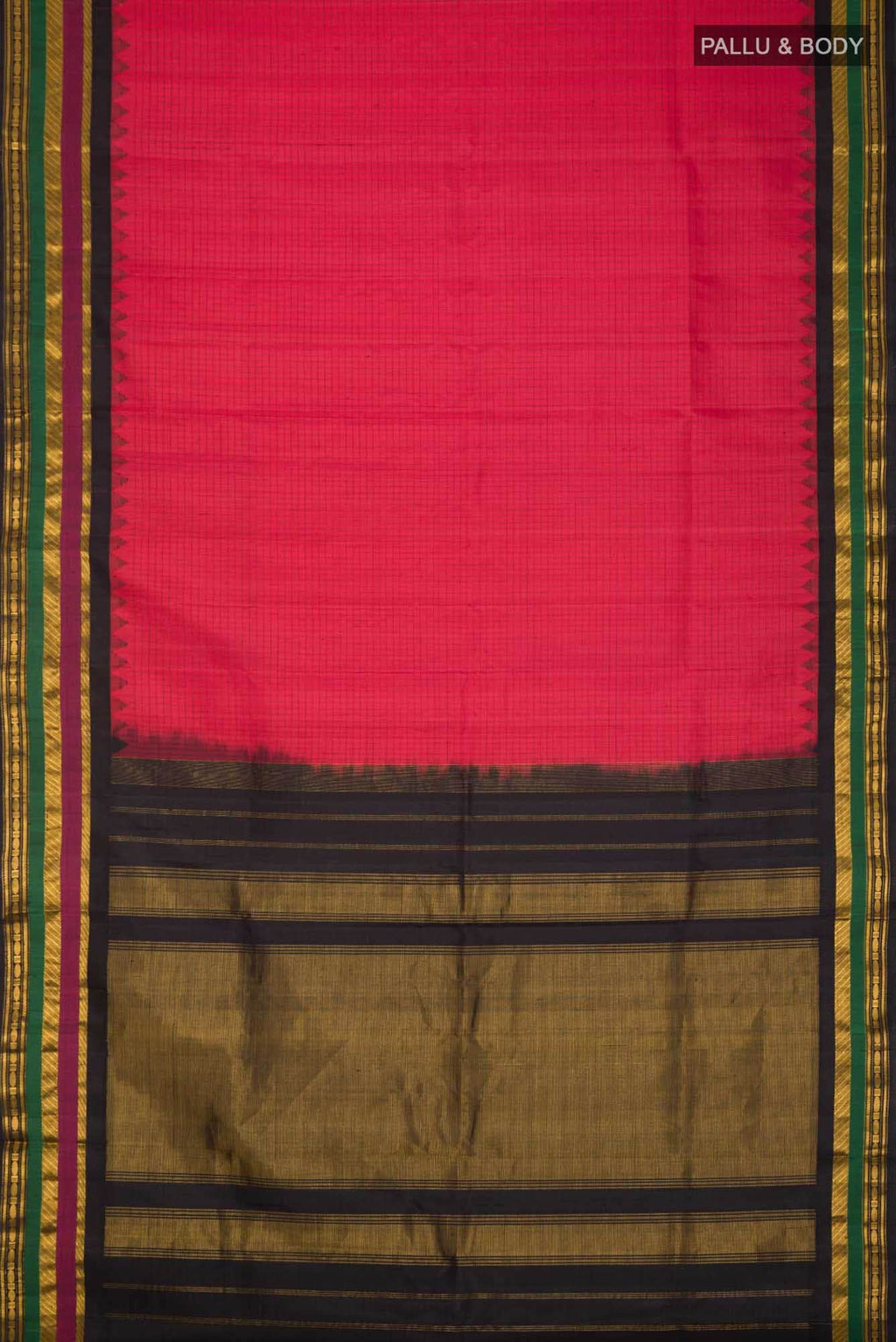 Red Gadwal Silk Saree