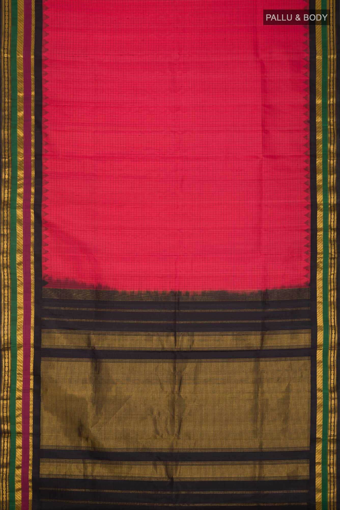 Red Gadwal Silk Saree