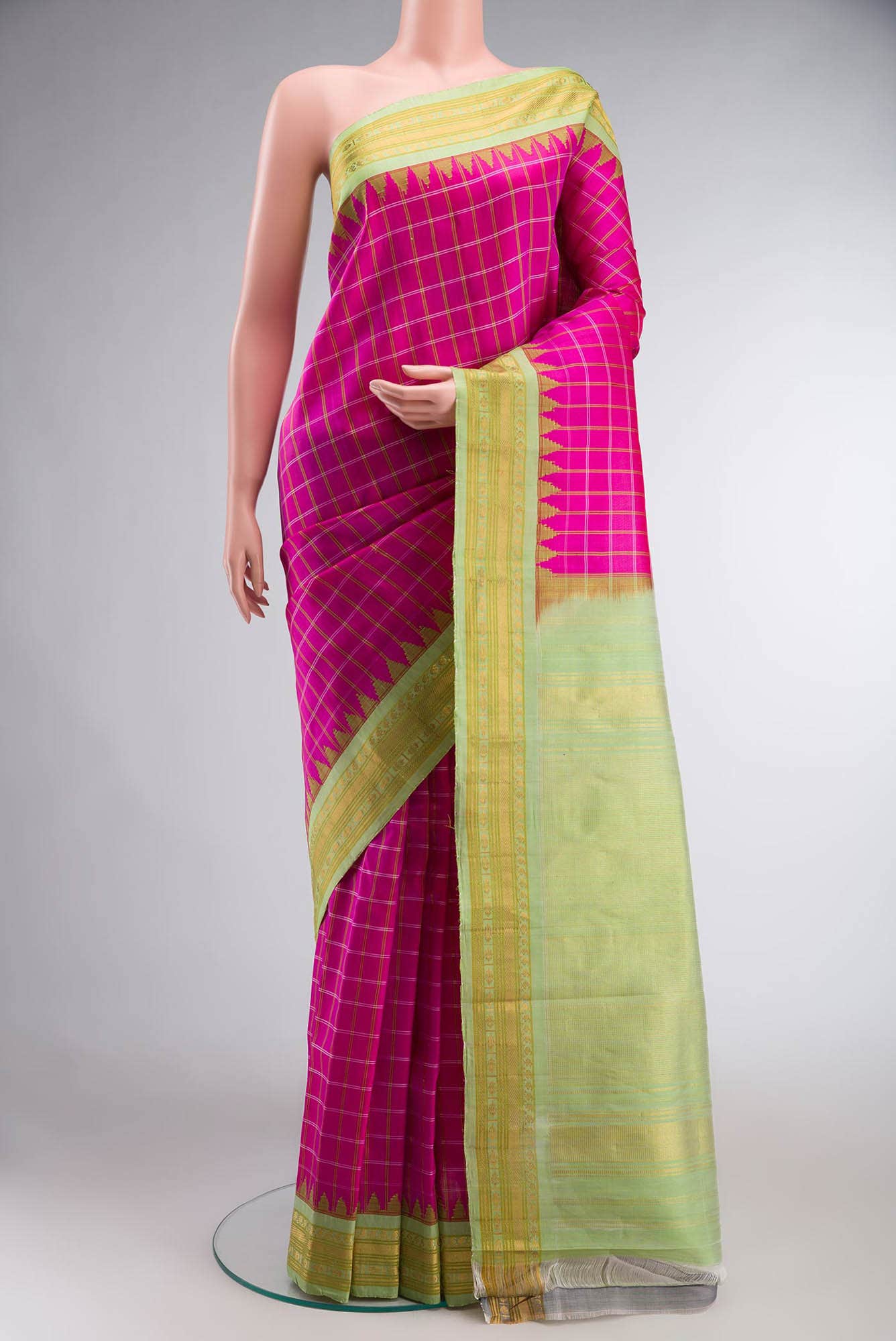 Pink Gadwal Silk Saree