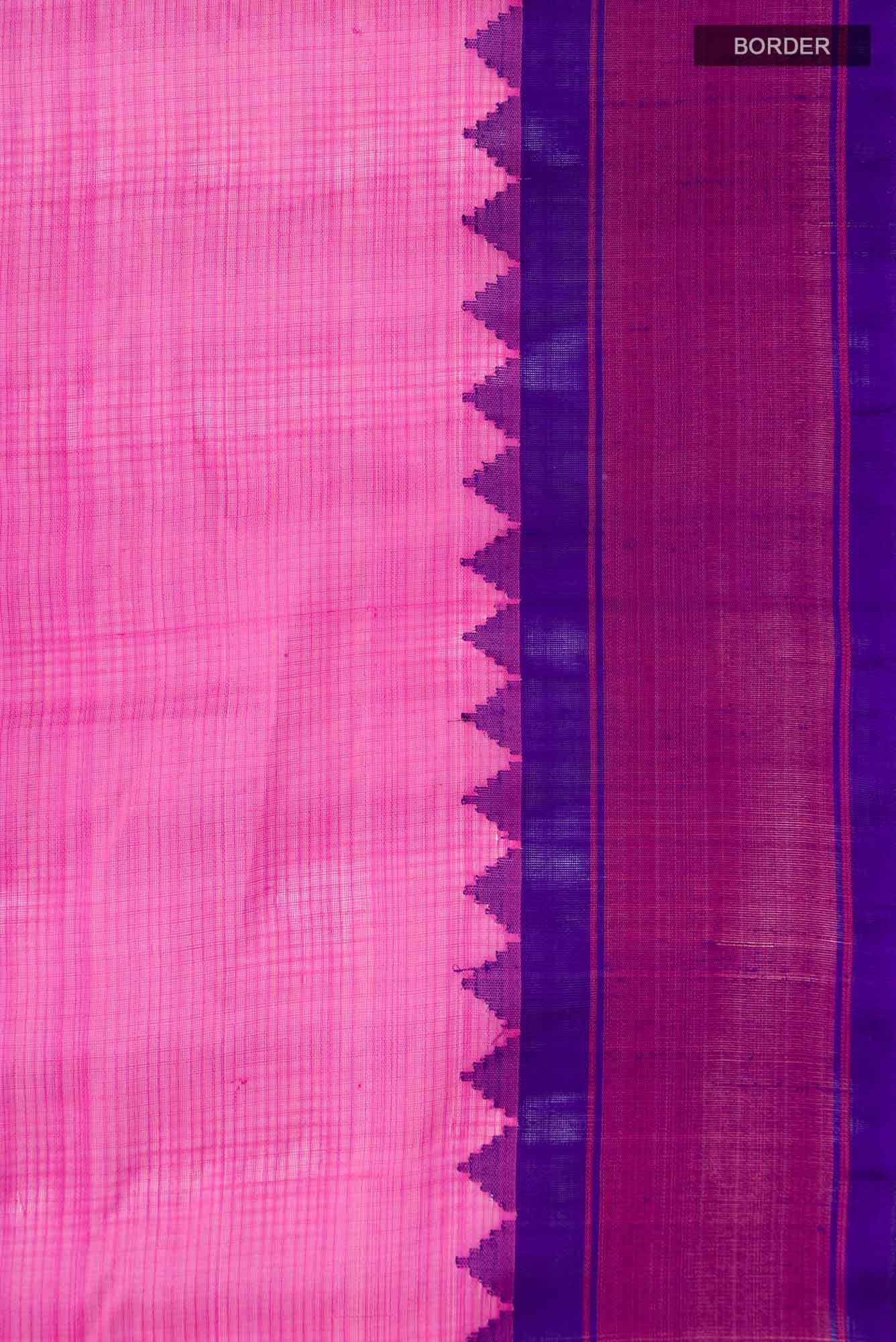 Pink Gadwal Silk Cotton Saree