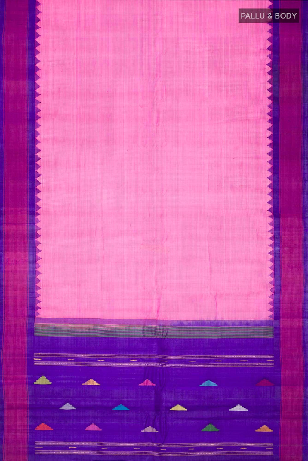 Pink Gadwal Silk Cotton Saree