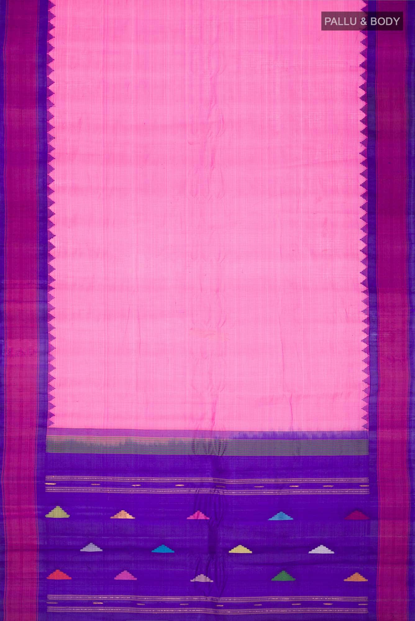 Pink Gadwal Silk Cotton Saree