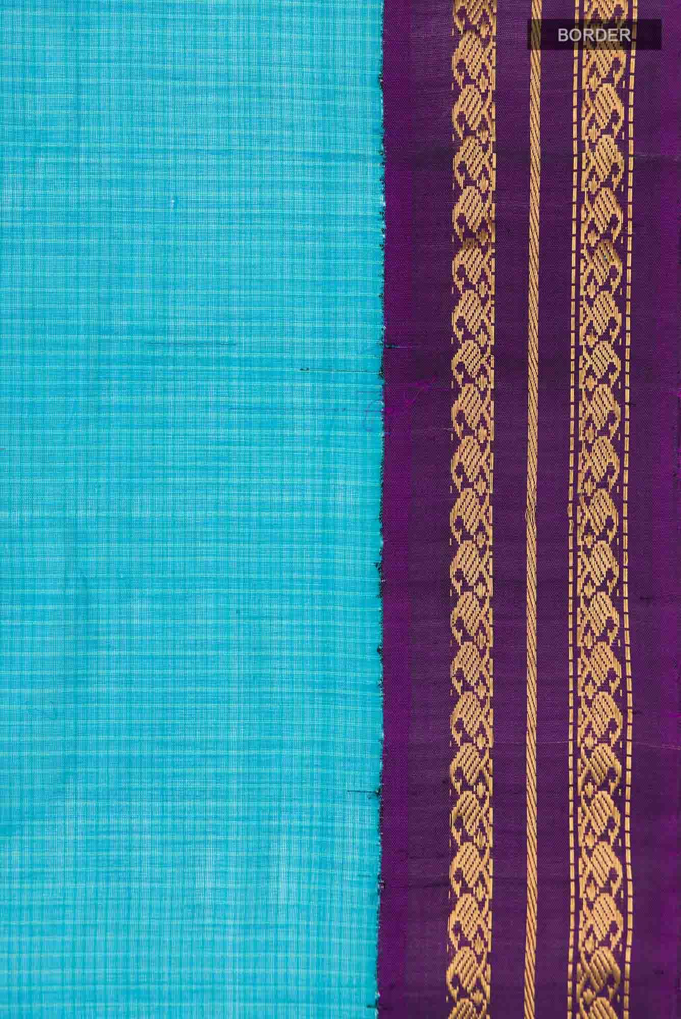 Blue Gadwal Silk Cotton Saree