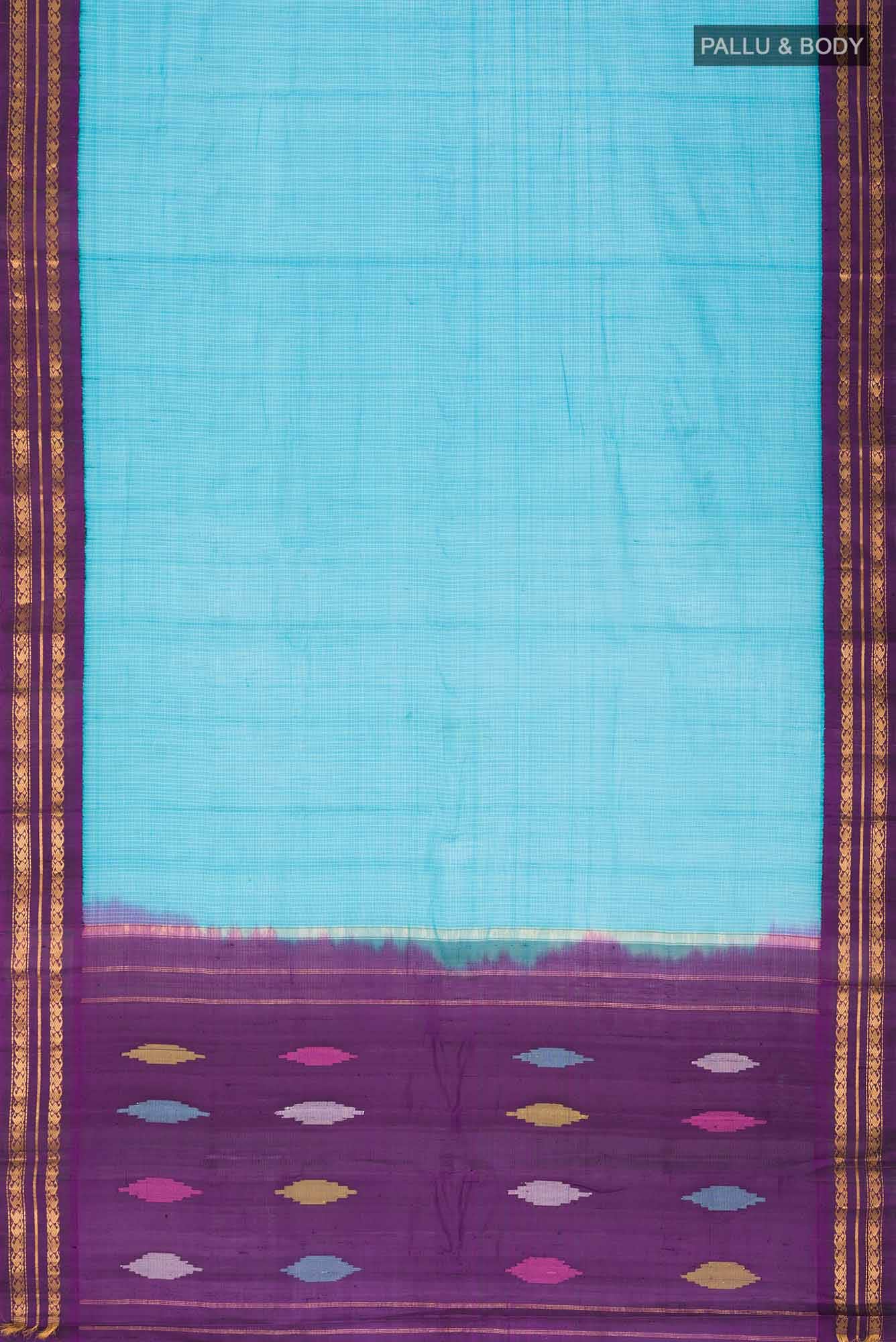 Blue Gadwal Silk Cotton Saree