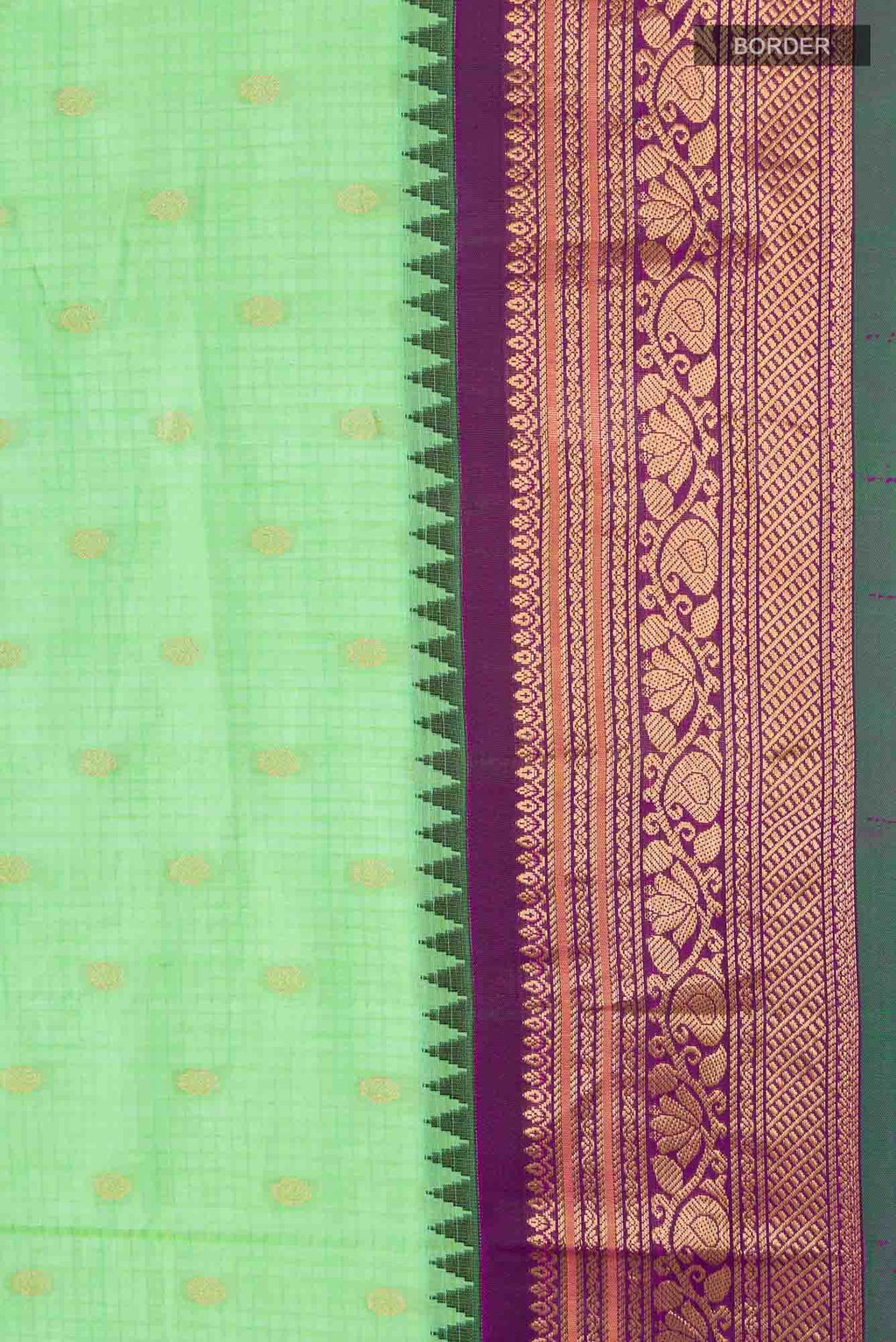 Green Gadwal Silk Cotton Saree