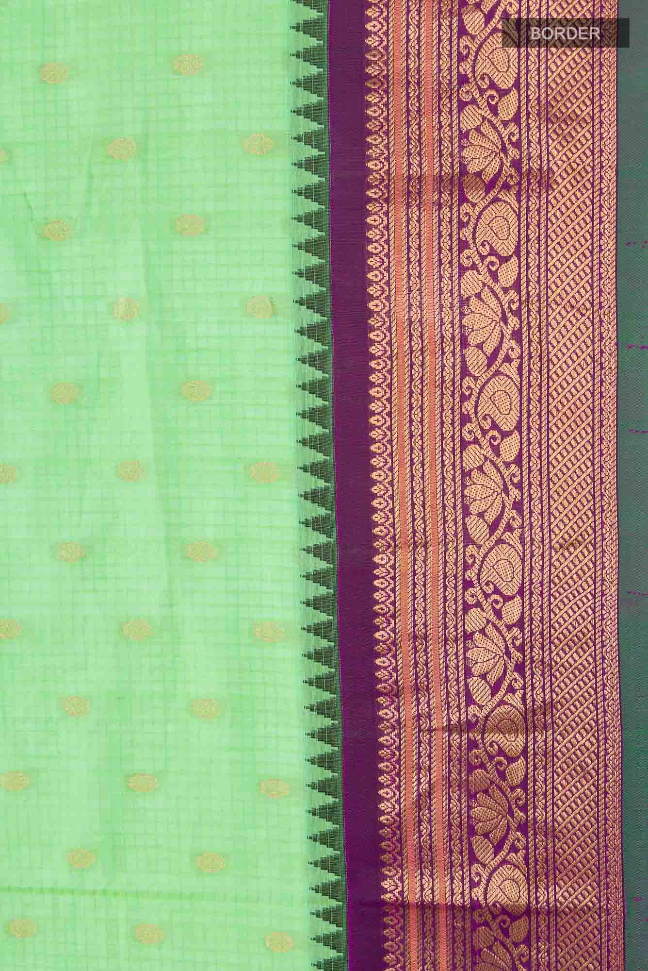 Green Gadwal Silk Cotton Saree