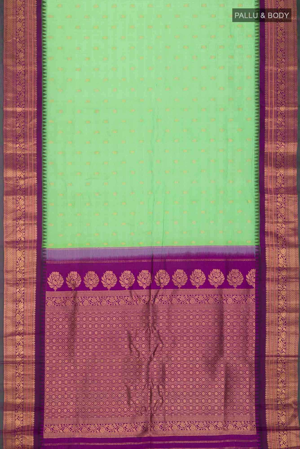 Green Gadwal Silk Cotton Saree
