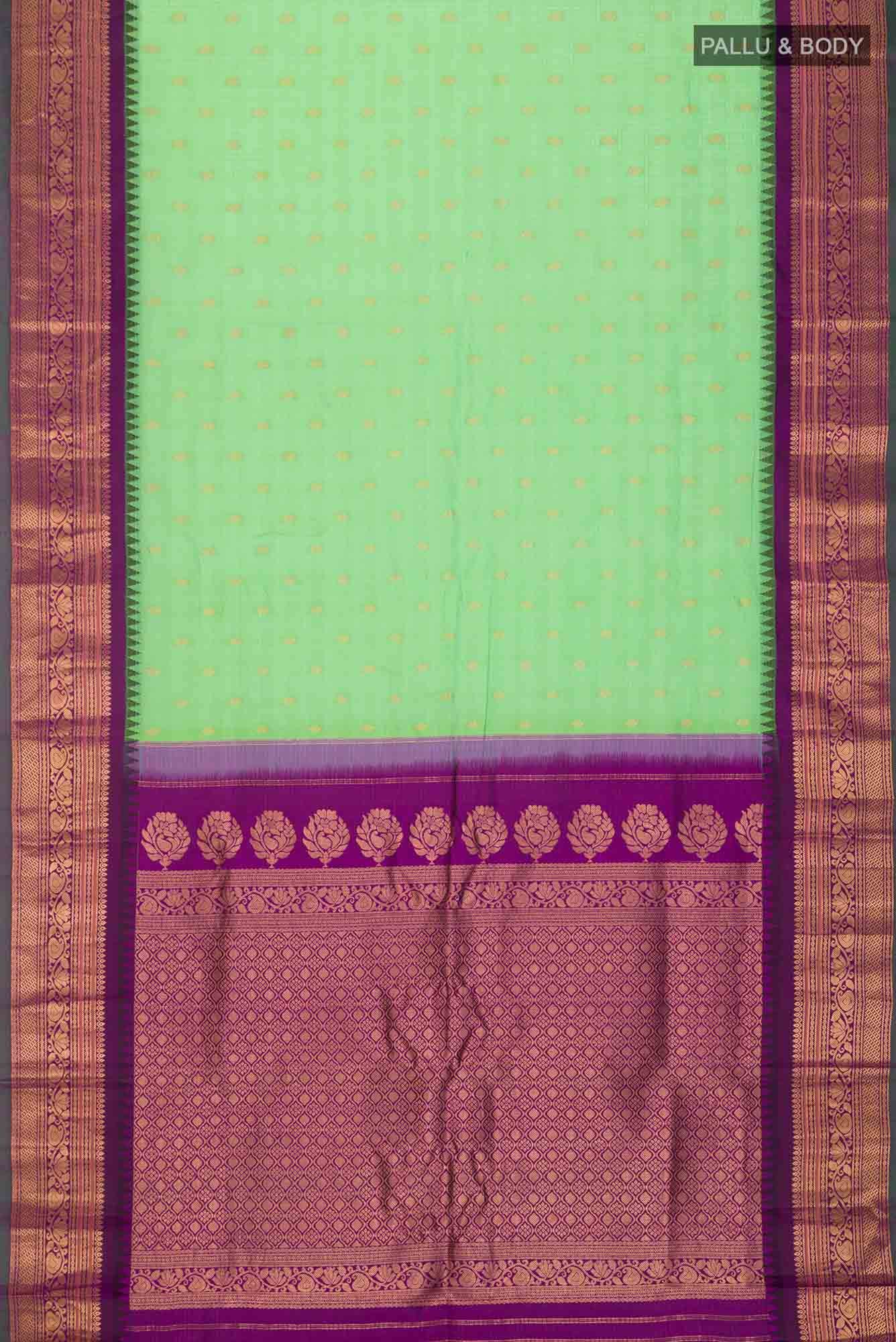 Green Gadwal Silk Cotton Saree