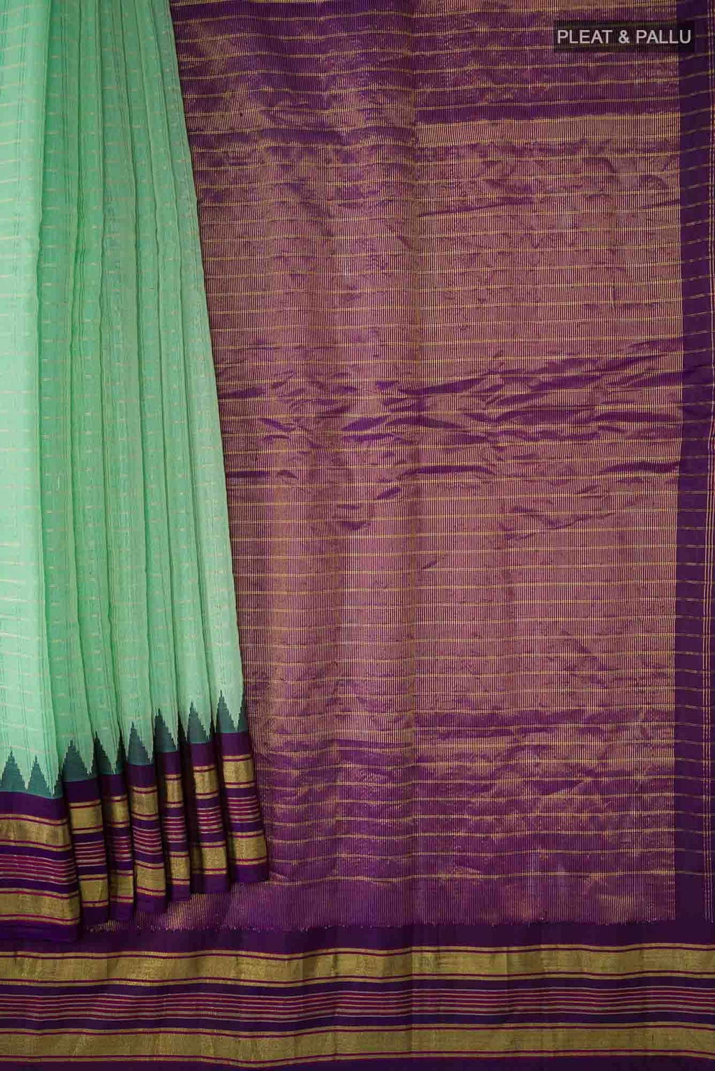 Green Gadwal Silk Cotton Saree