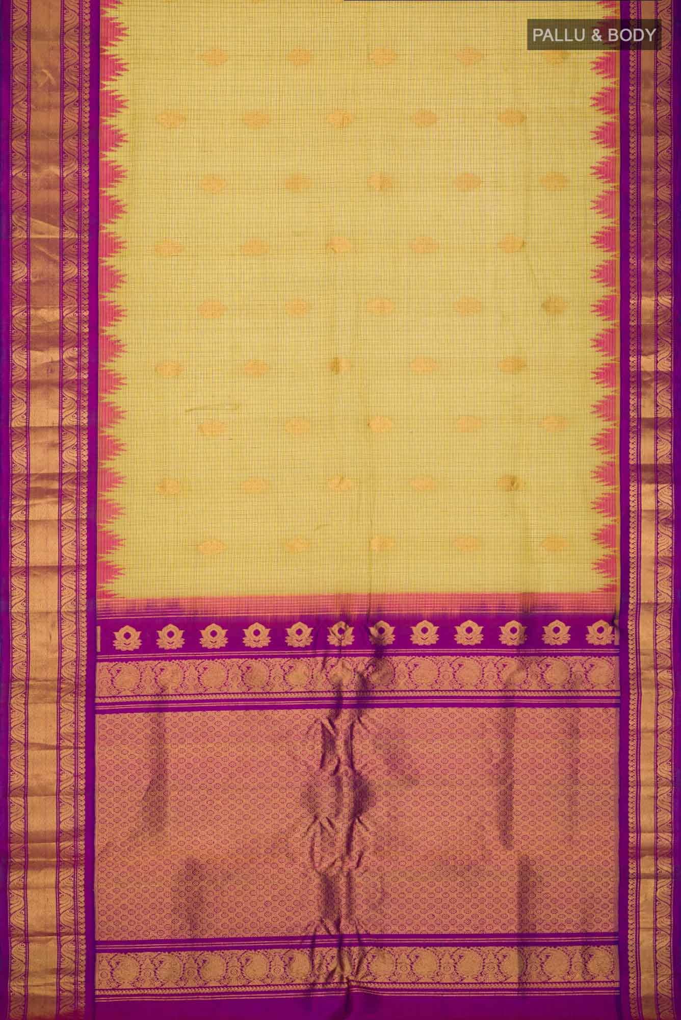 Green Gadwal Silk Cotton Saree