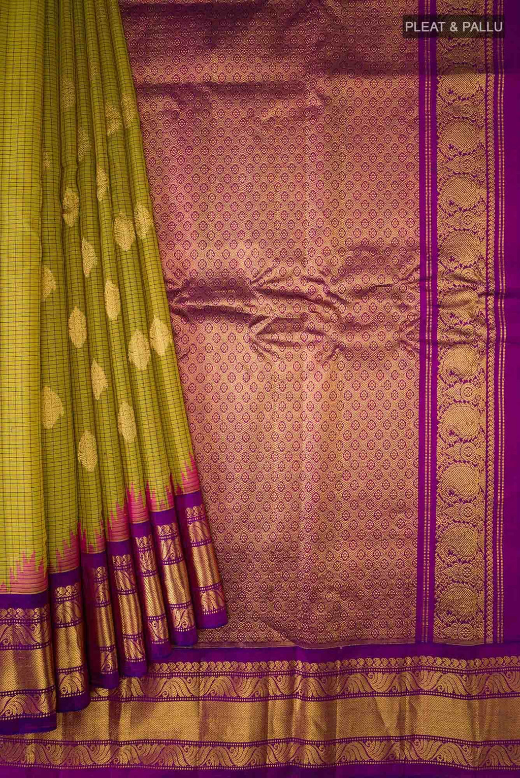 Green Gadwal Silk Cotton Saree