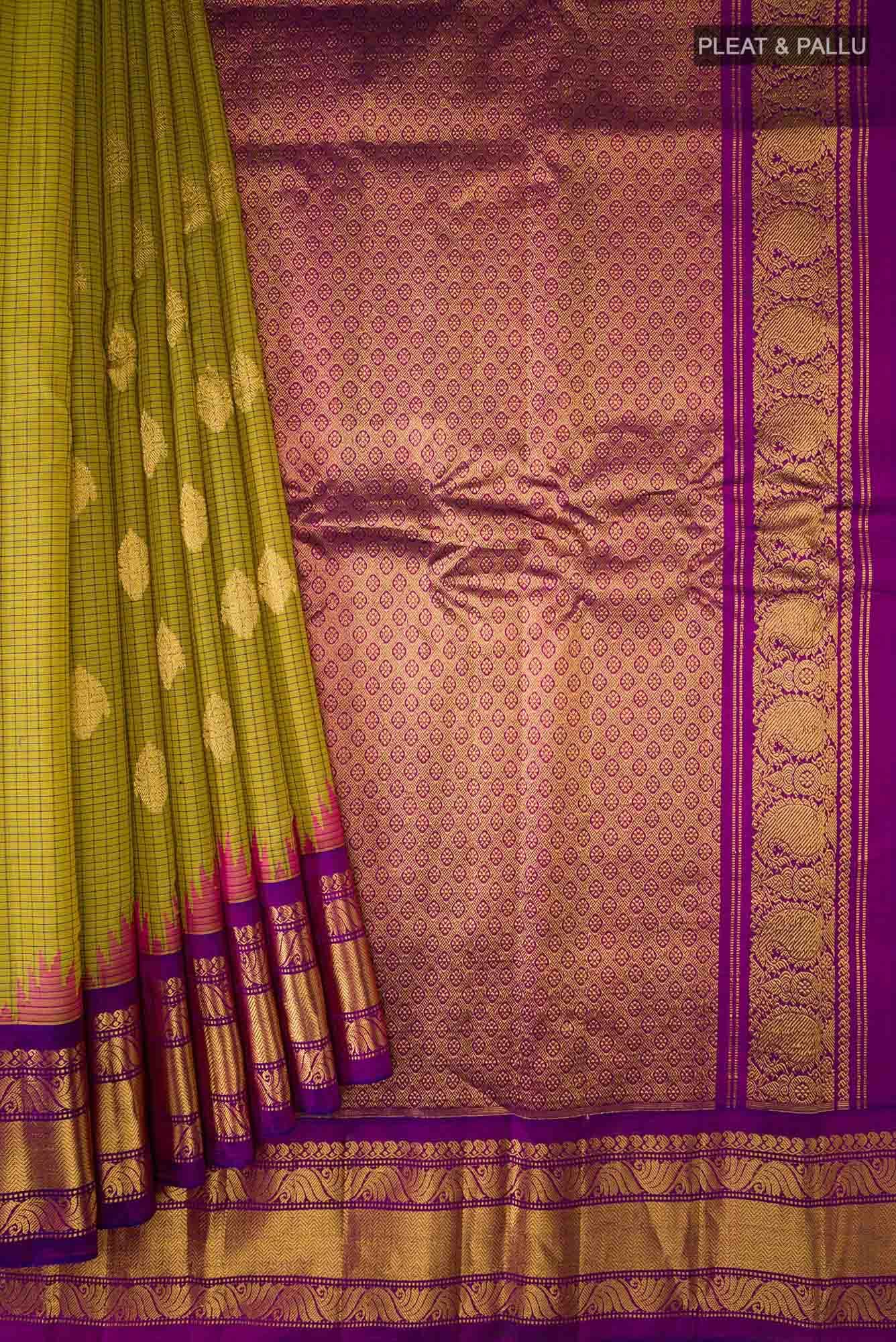 Green Gadwal Silk Cotton Saree