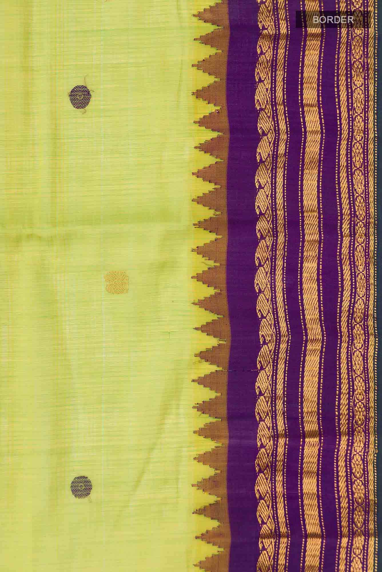 Green Gadwal Silk Cotton Saree