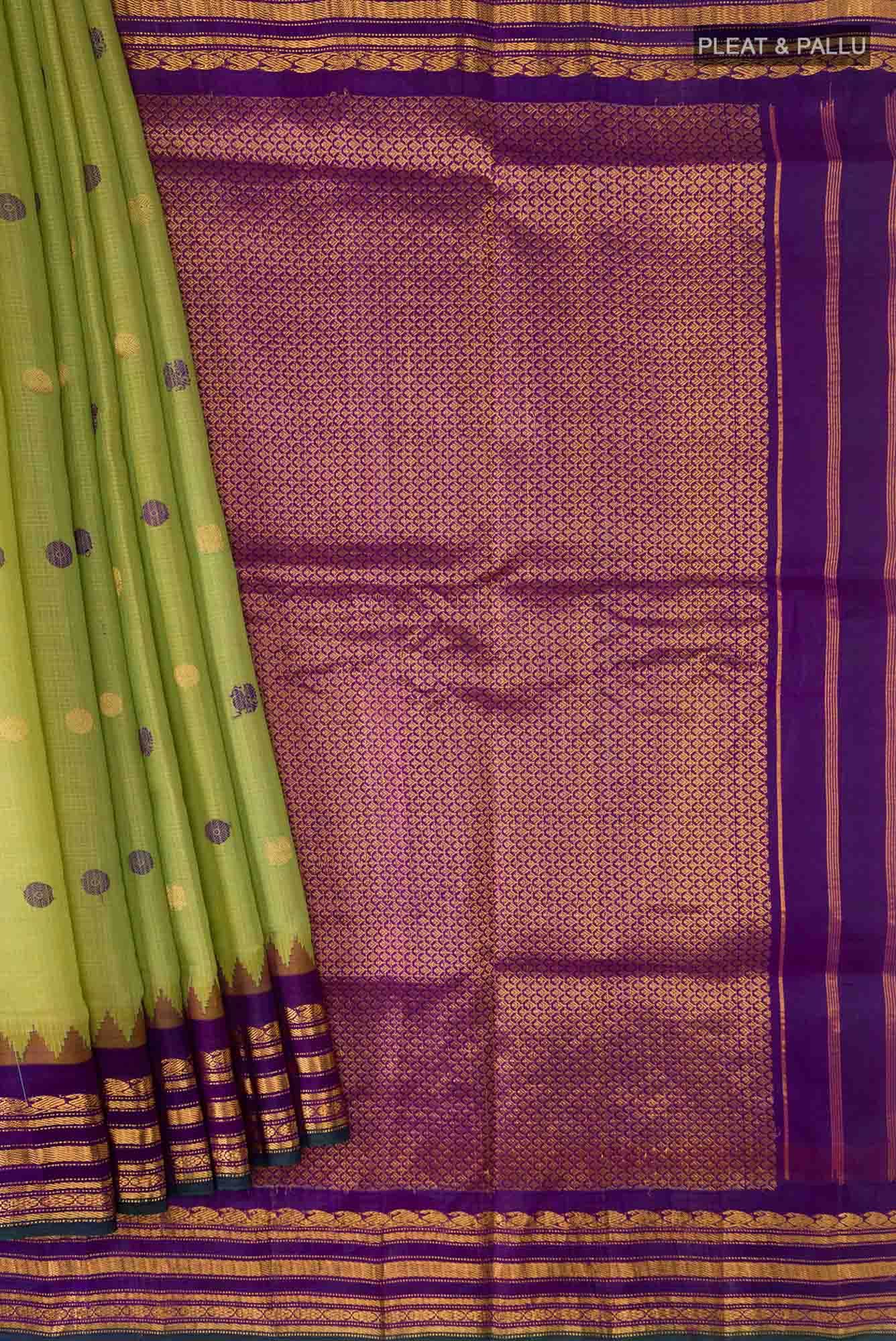 Green Gadwal Silk Cotton Saree