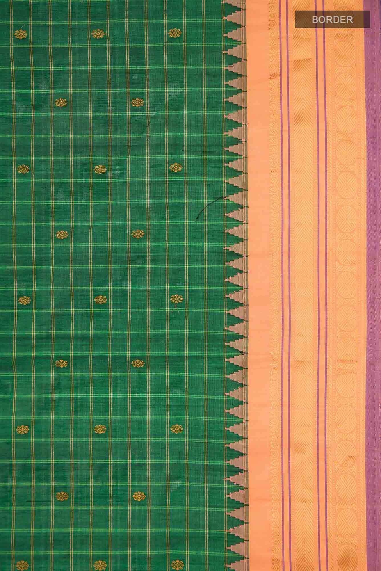 Green Gadwal Silk Cotton Saree