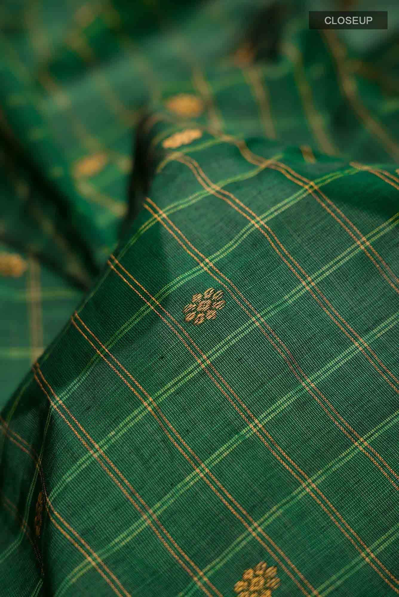 Green Gadwal Silk Cotton Saree