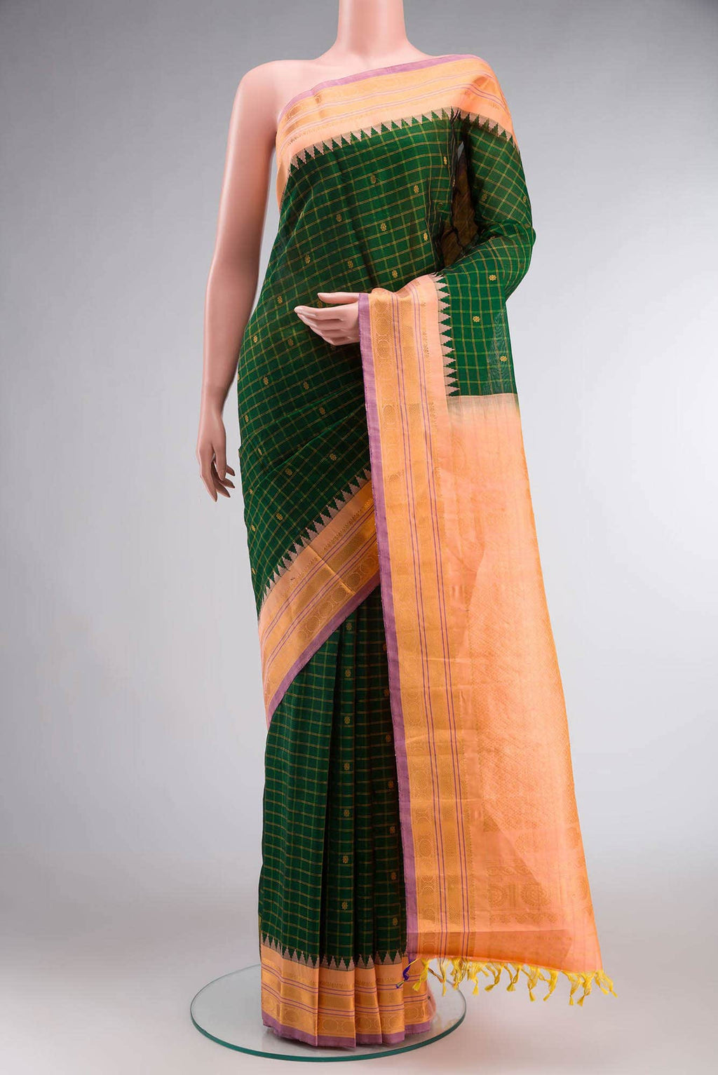 Green Gadwal Silk Cotton Saree