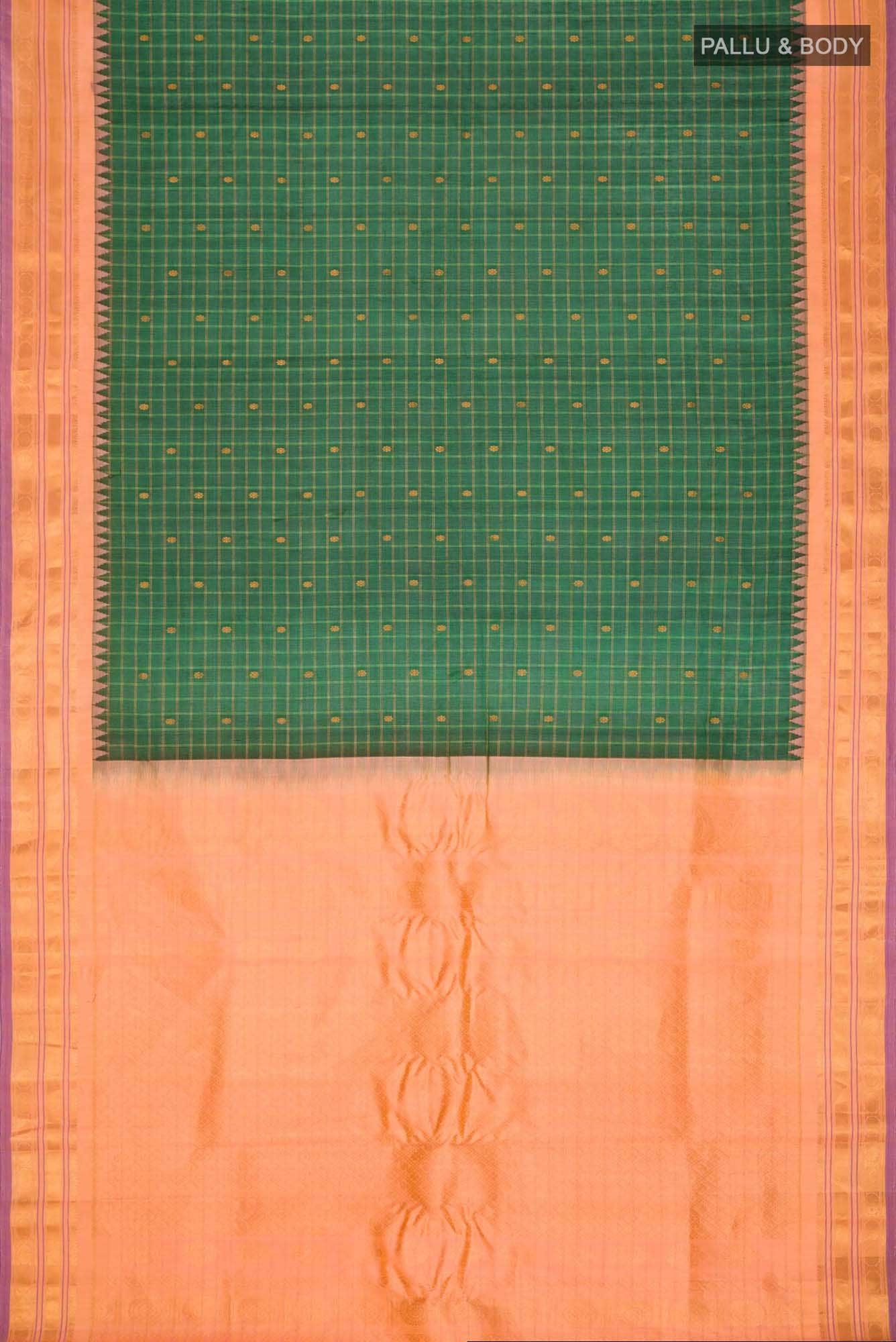 Green Gadwal Silk Cotton Saree