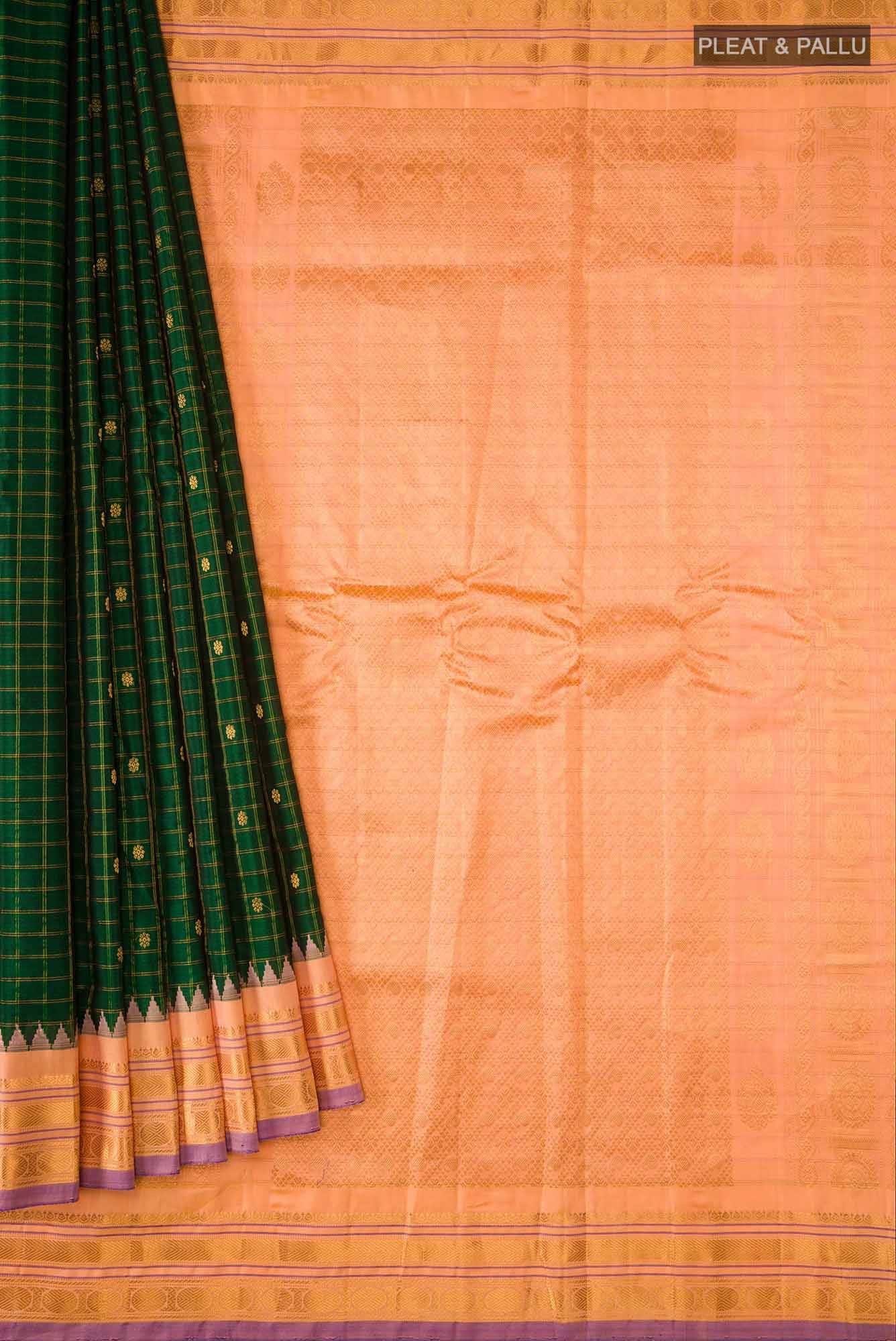 Green Gadwal Silk Cotton Saree