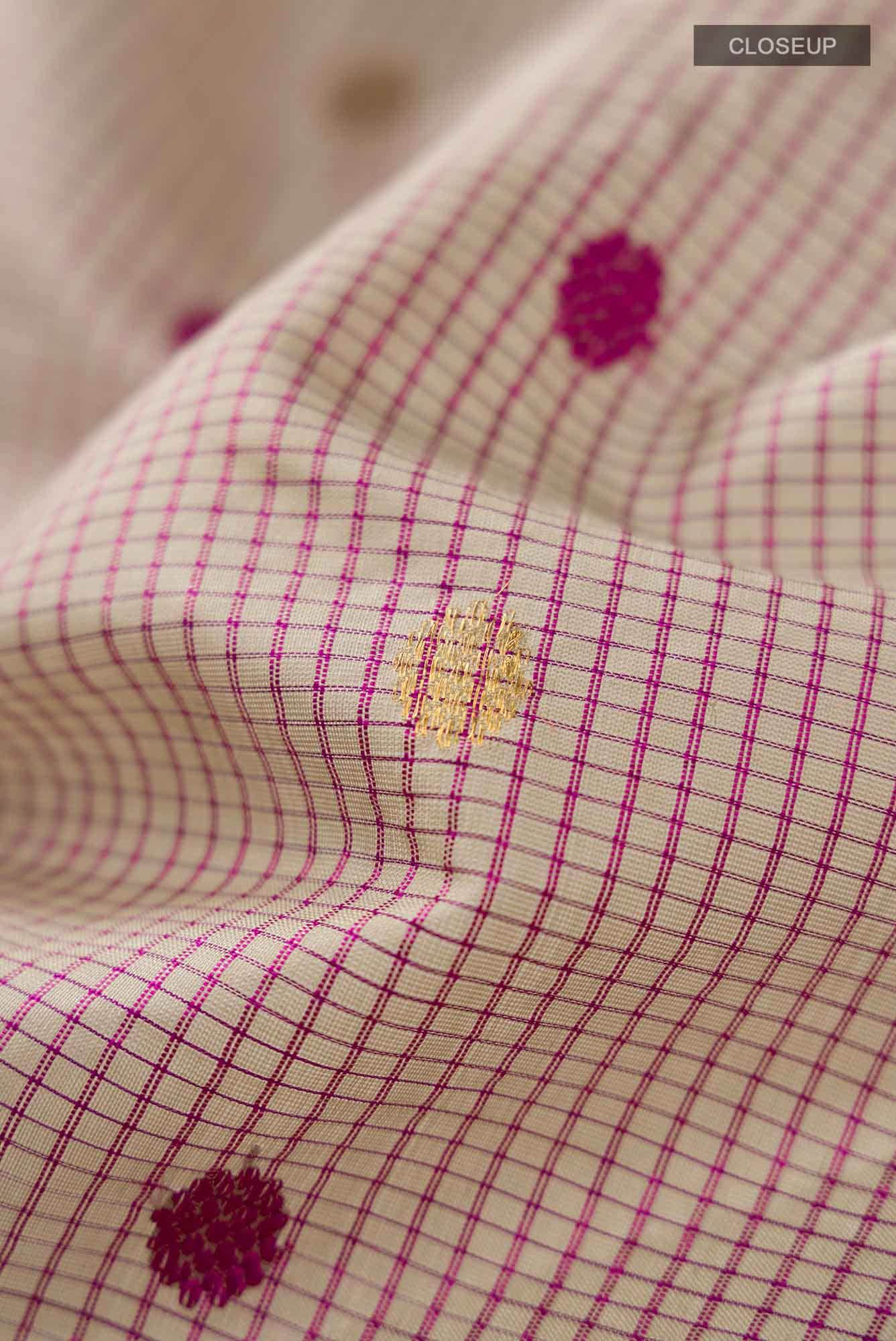 Beige Gadwal Silk Cotton Saree