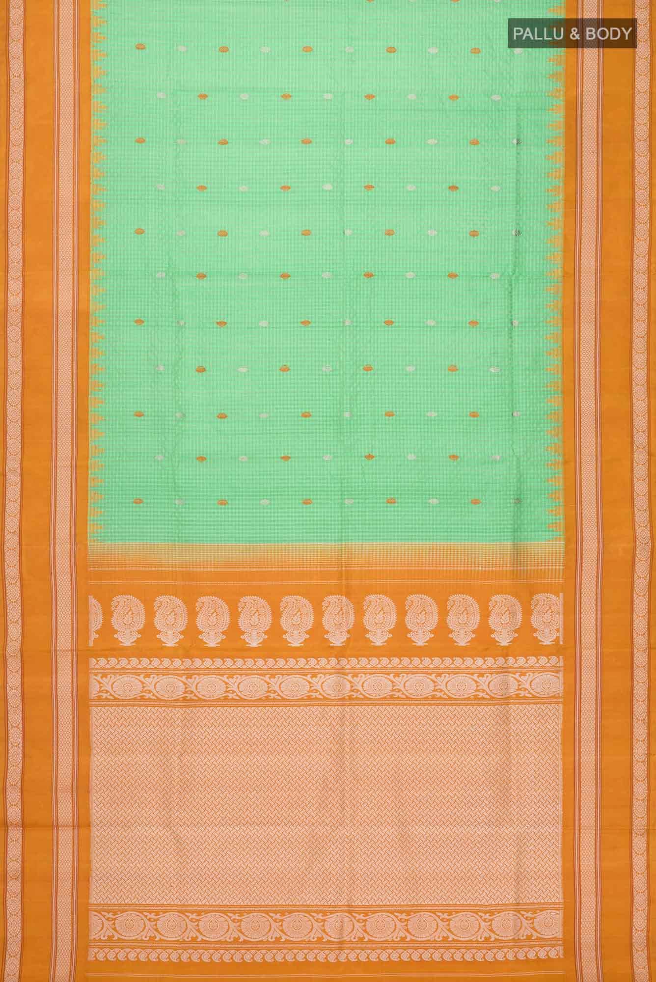 Green Gadwal Silk Cotton Saree