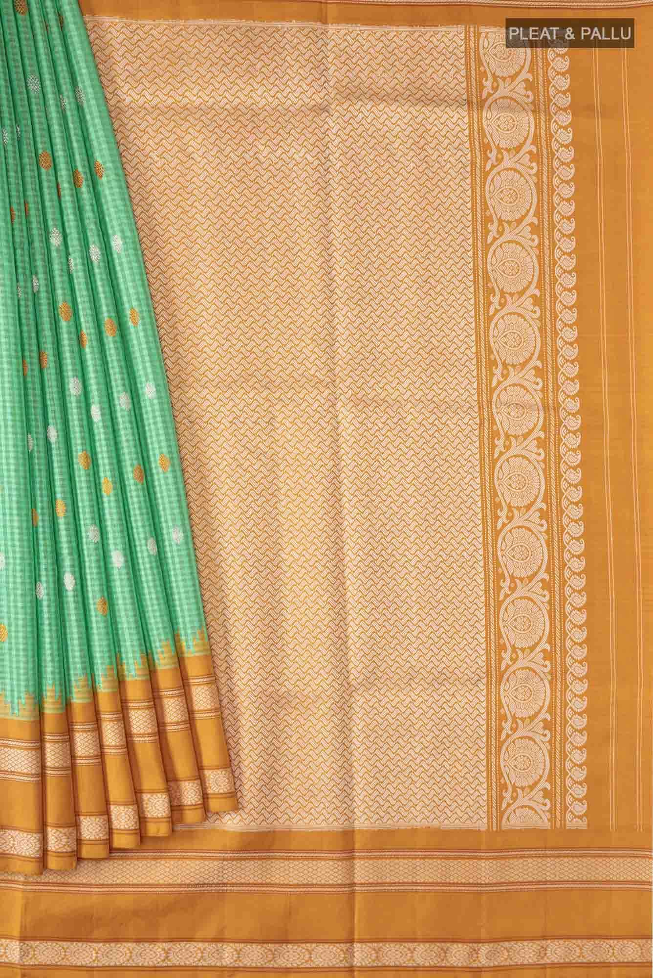 Green Gadwal Silk Cotton Saree