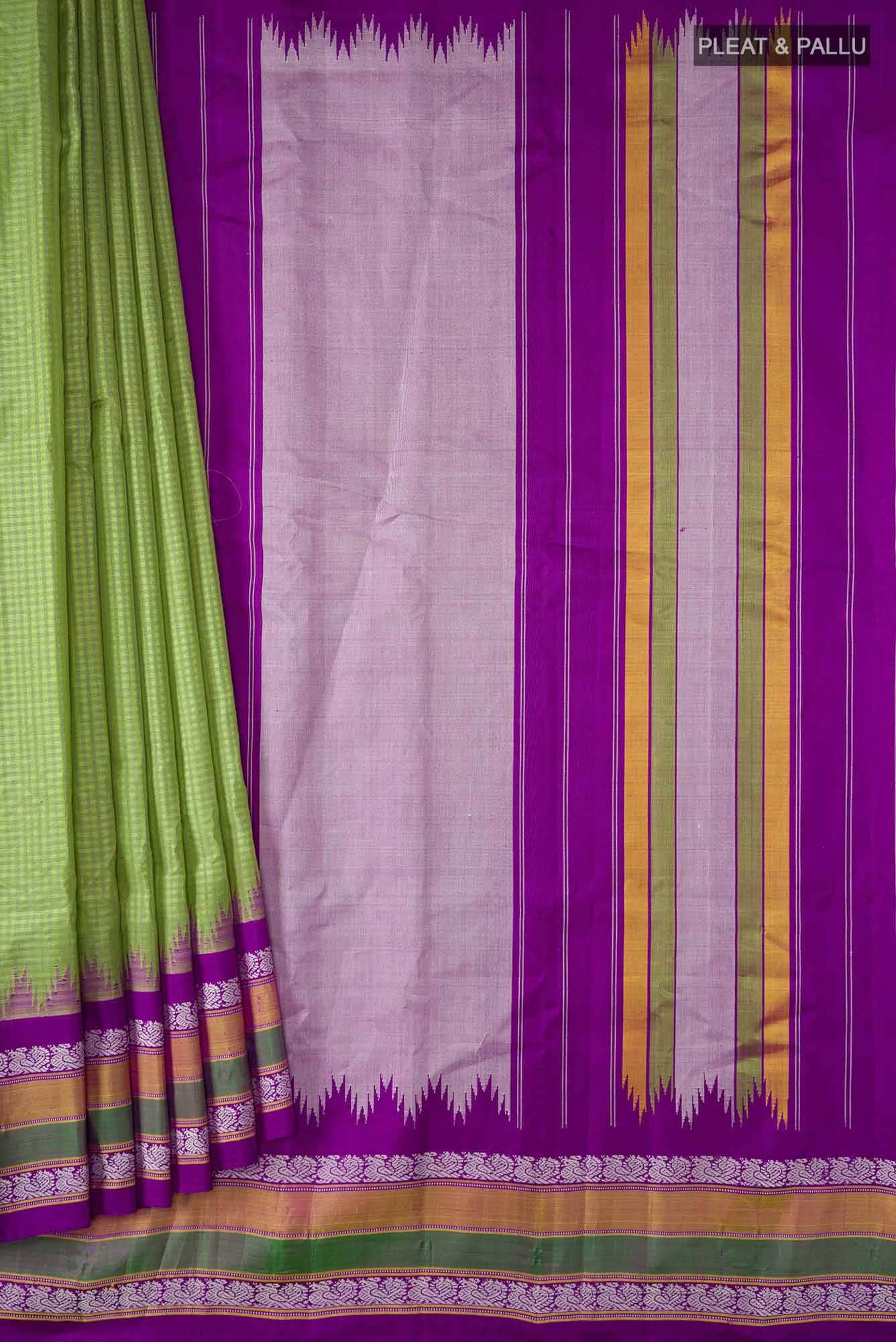 Green Gadwal Silk Cotton Saree