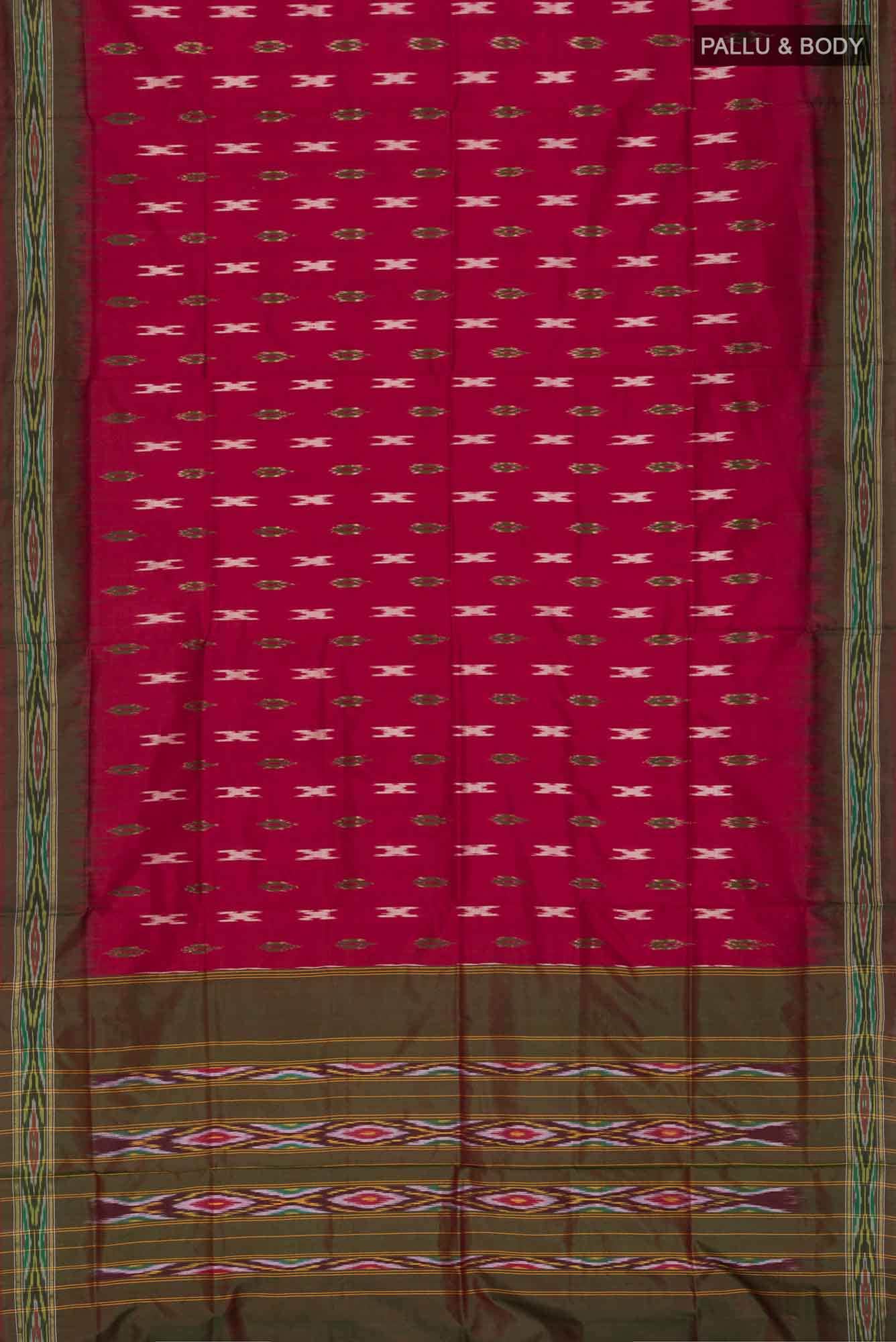 Maroon Pochampally Silk Saree