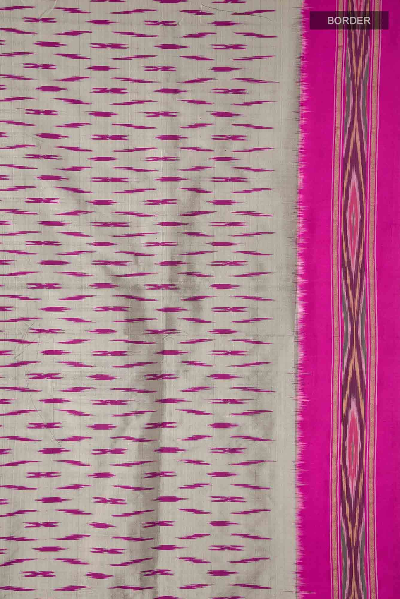 Grey Pochampally Silk Saree