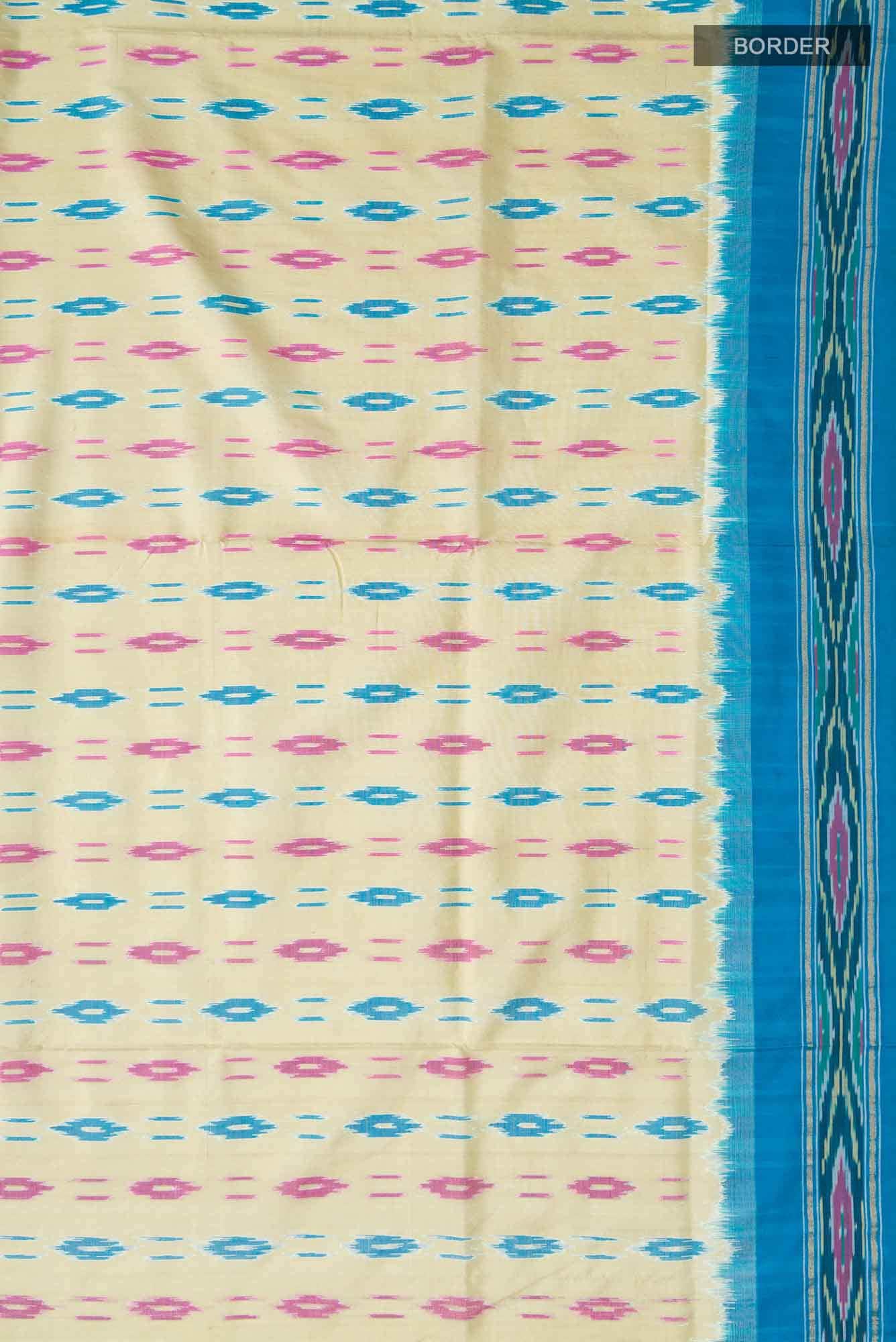 Off White Pochampally Silk Saree