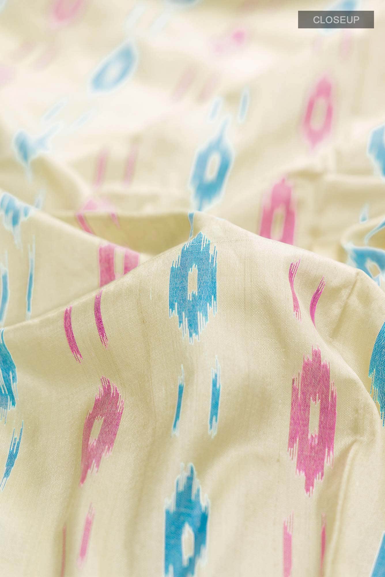 Off White Pochampally Silk Saree