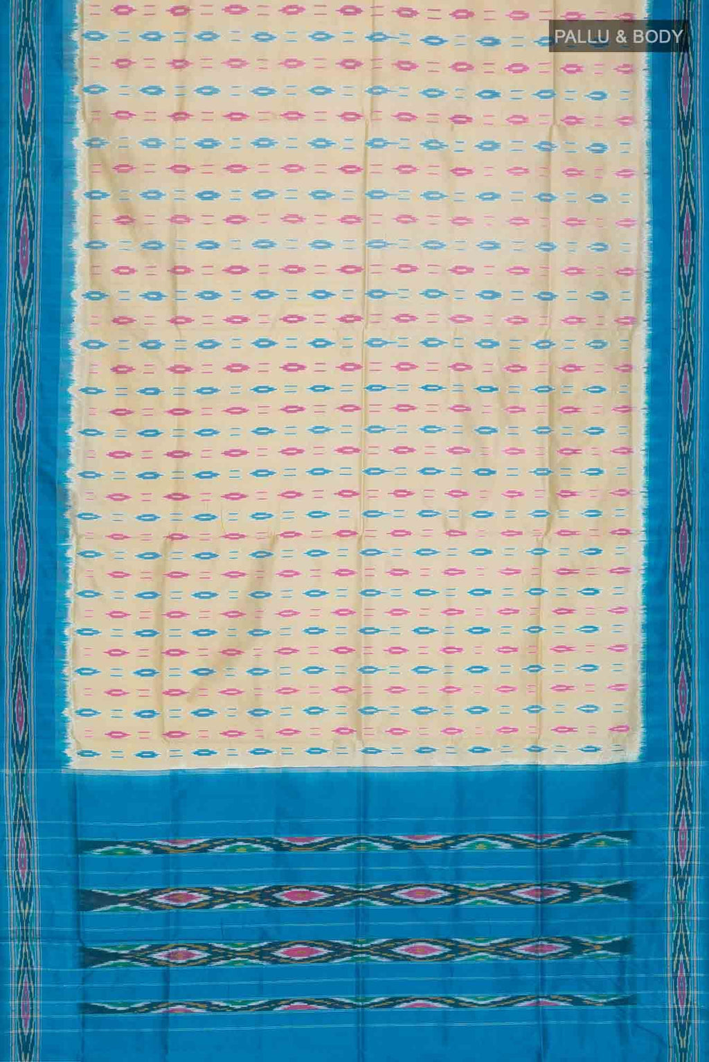 Off White Pochampally Silk Saree