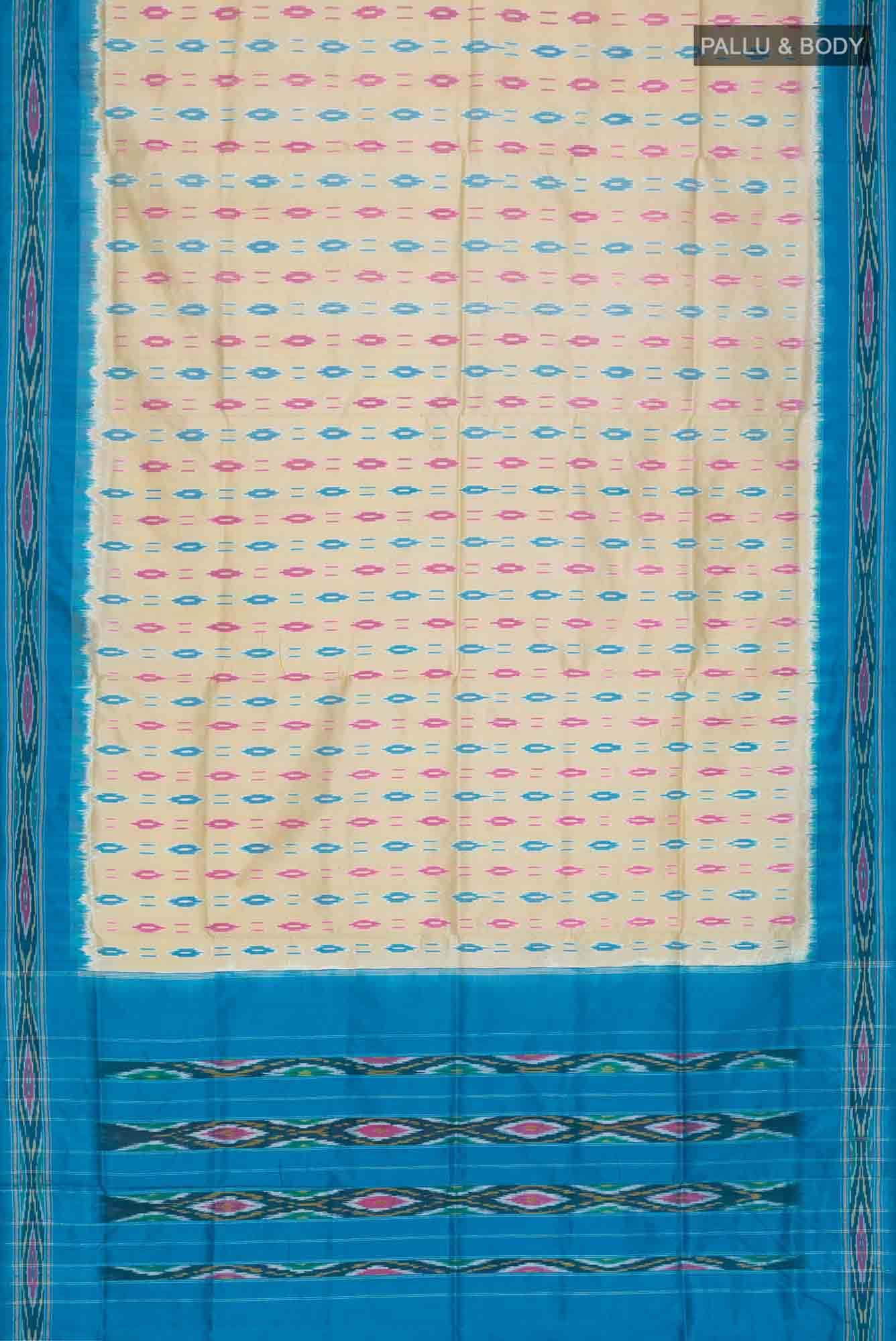 Off White Pochampally Silk Saree