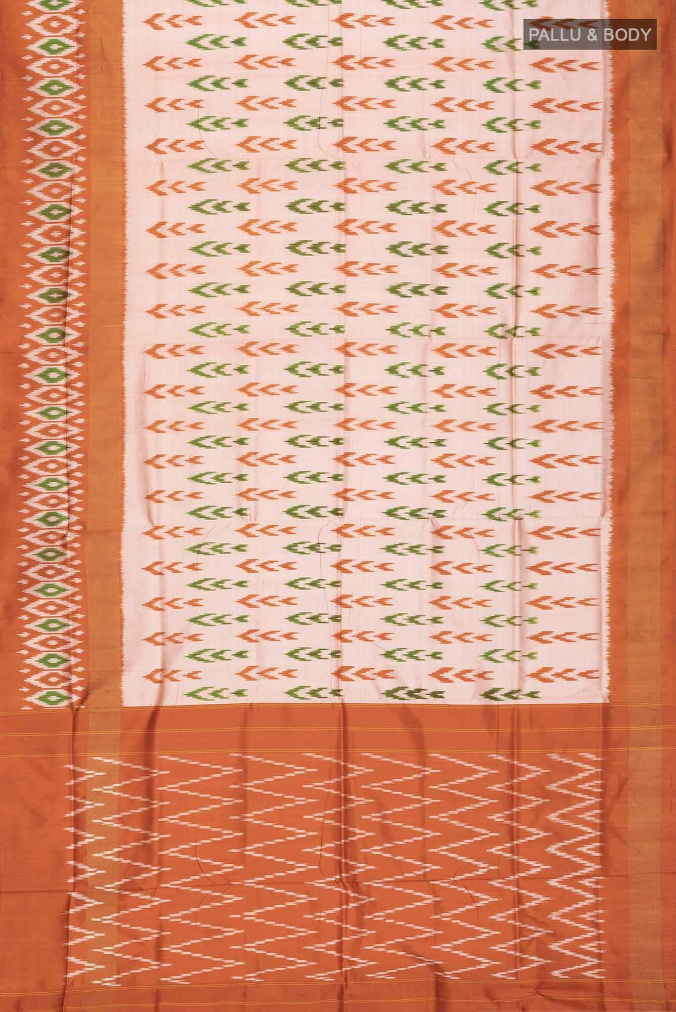 Peach Pochampally Silk Saree