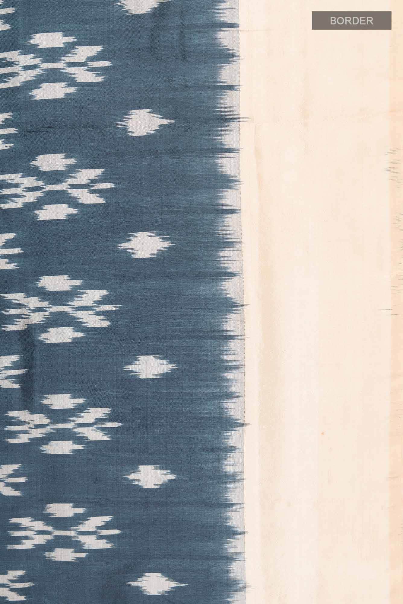 Grey Pochampally Silk Saree