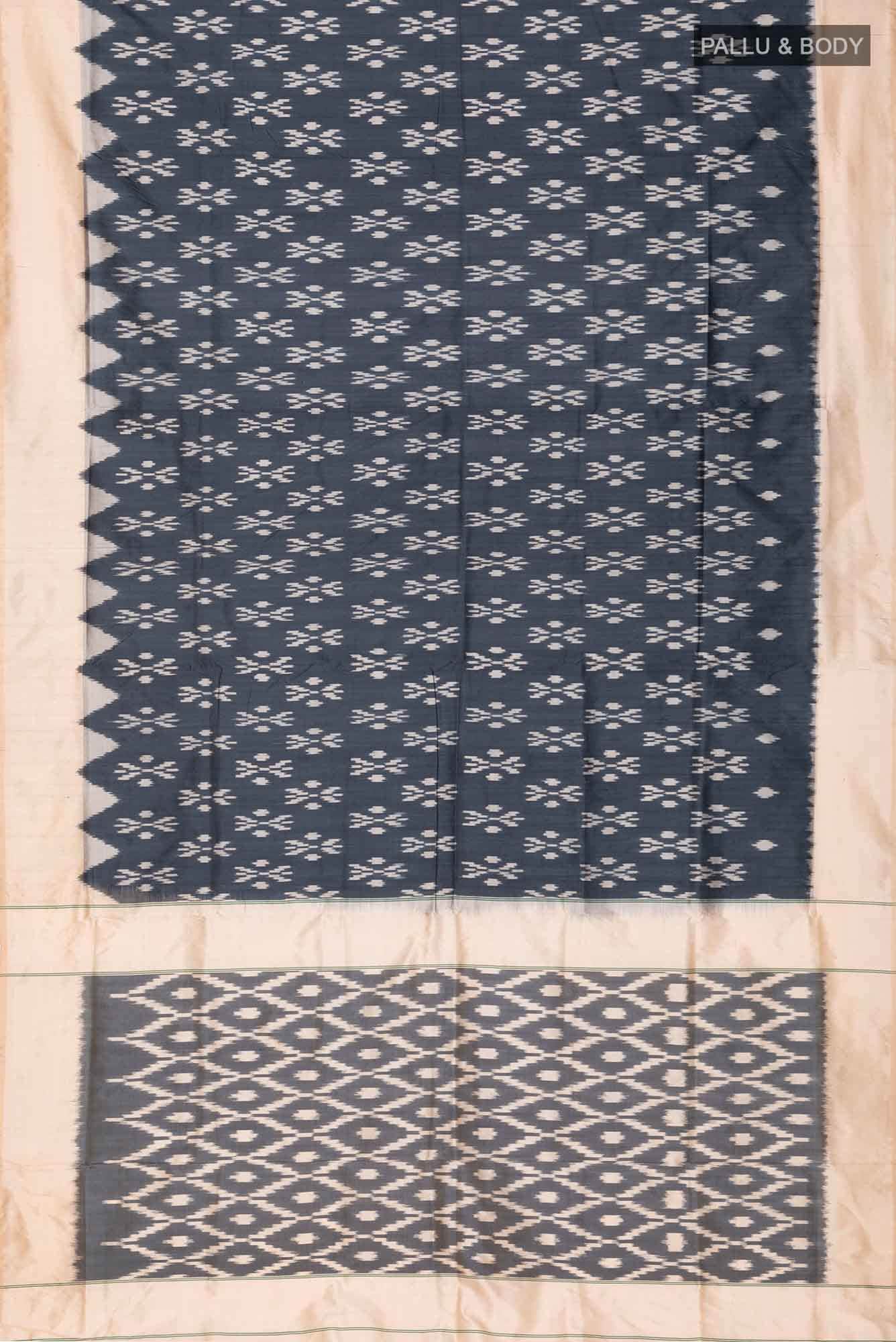 Grey Pochampally Silk Saree