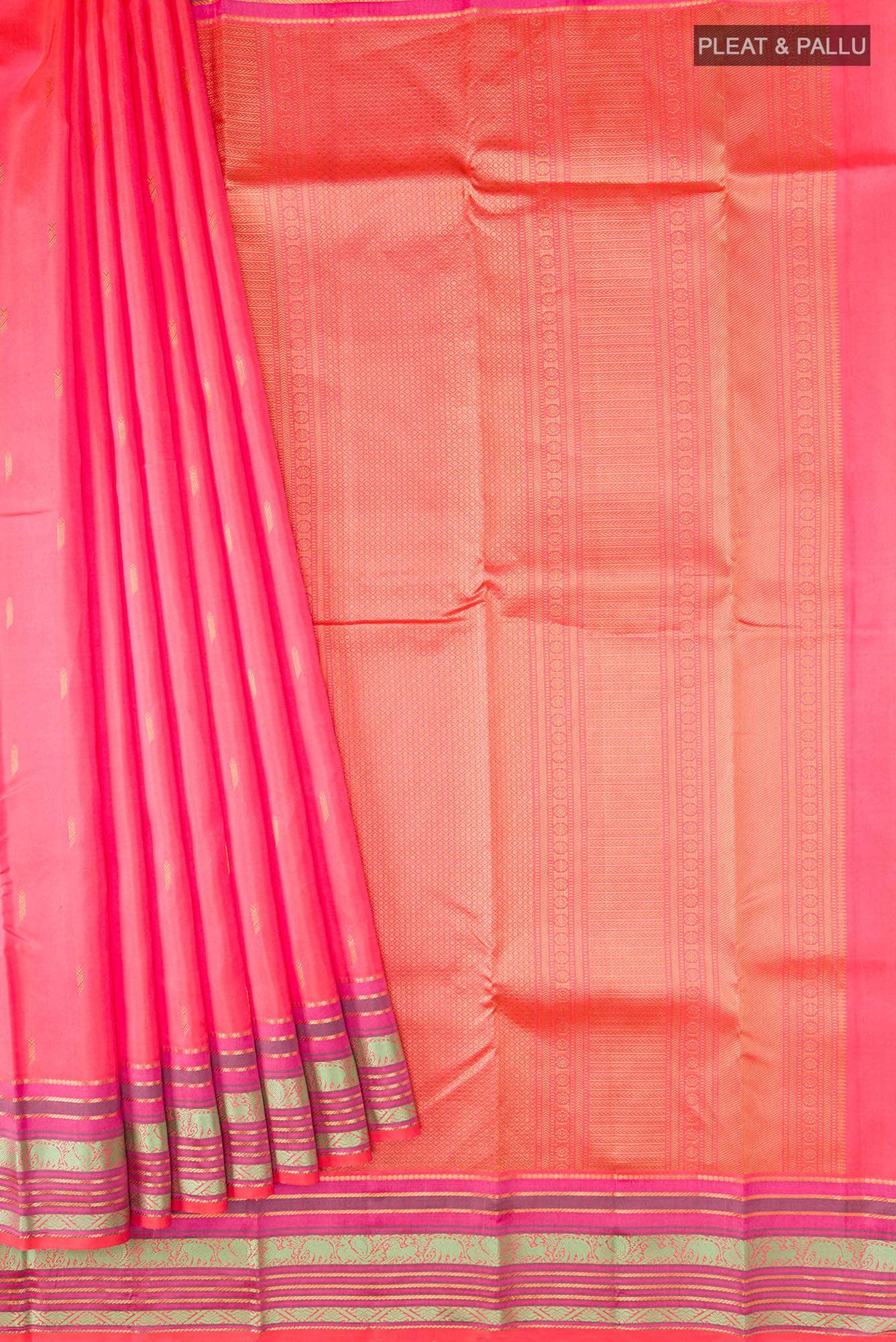 Orange Kanchipuram Silk Saree