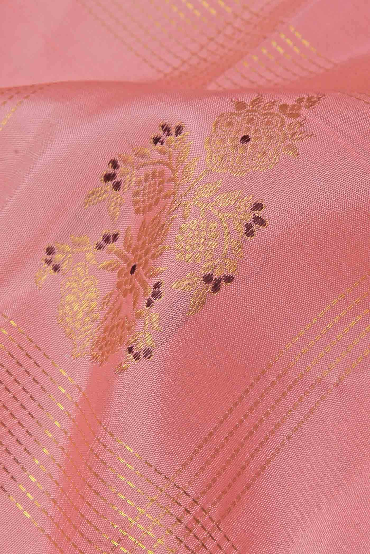 Peach Kanchipuram Silk Saree